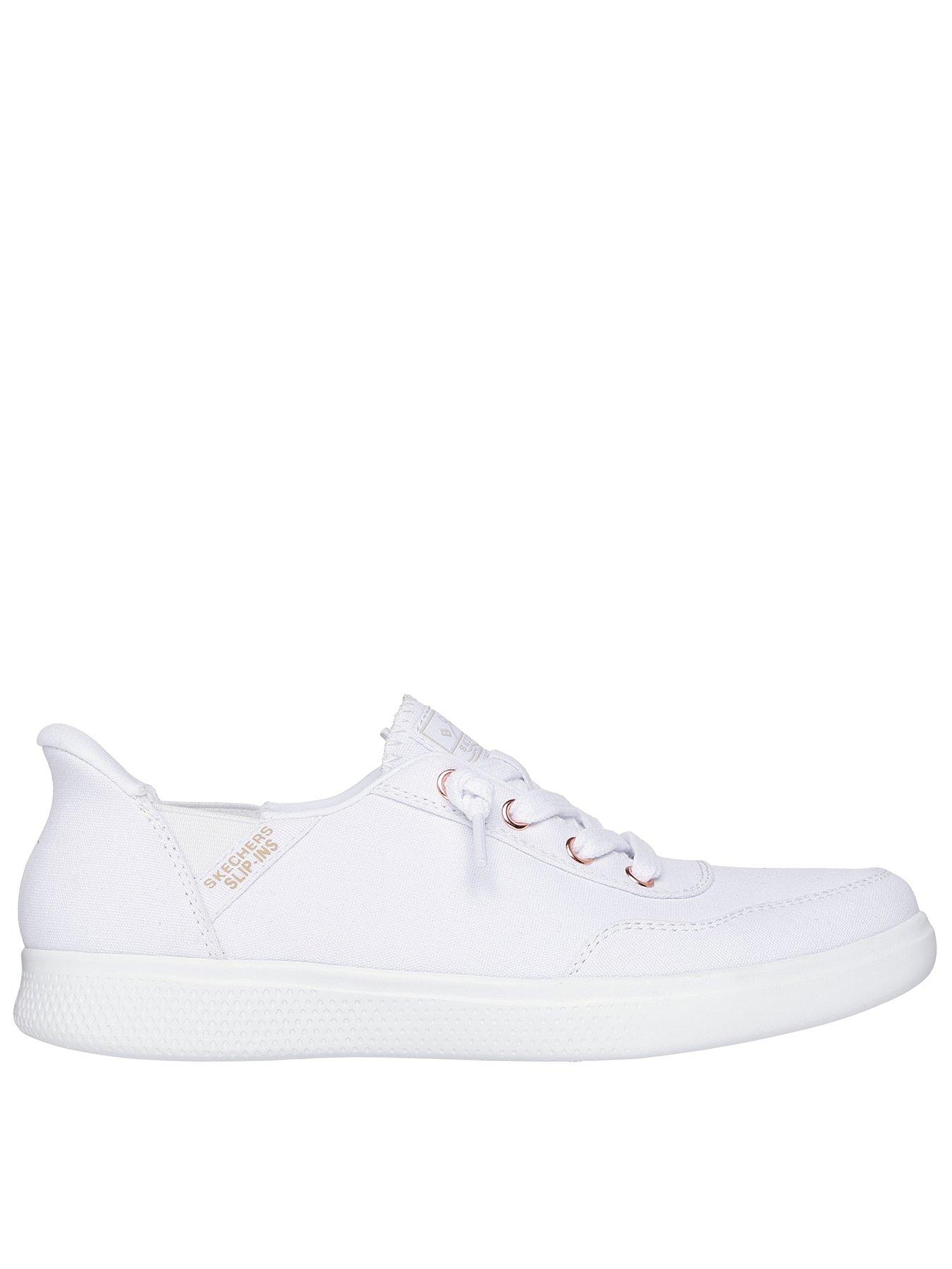undefined Skip Cute Slip-ins Canvas Faux Lace Trainer - White Canvas