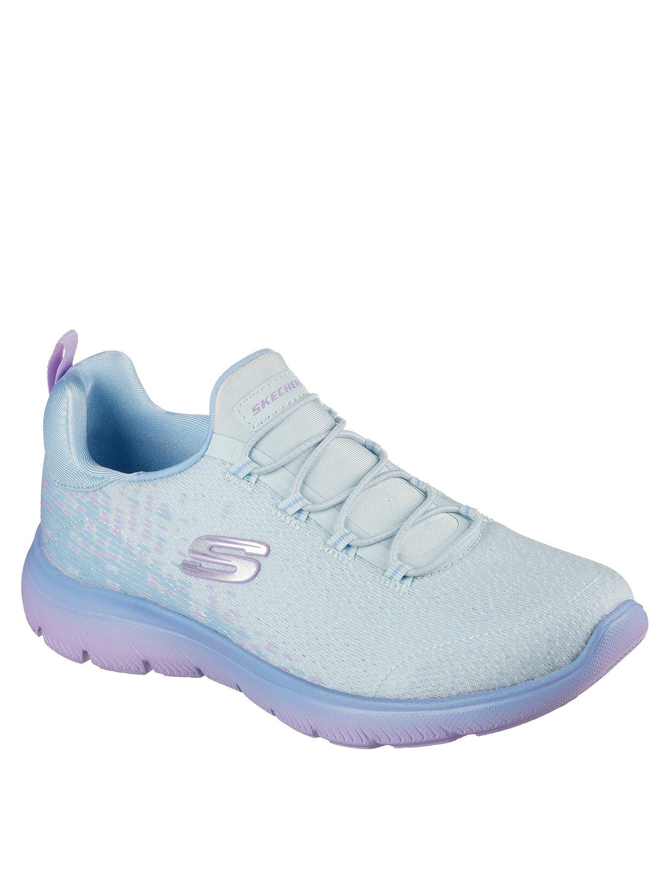 Image 2 of 5 of Skechers Summits Breathable Monomesh Bungee Slip-On W/ Memory Foam Mesh/Lavender Trim - Light Blue
