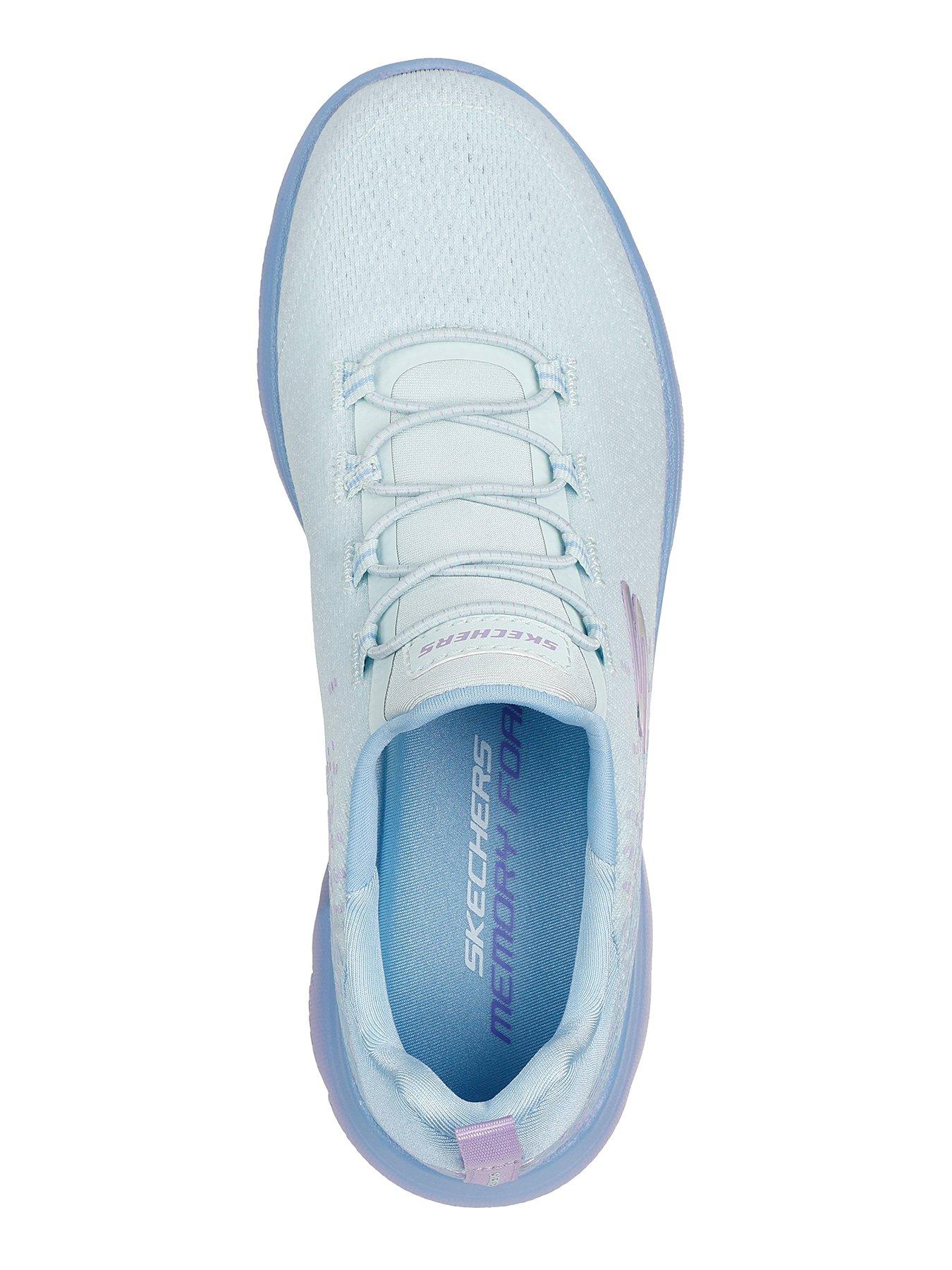 Image 3 of 5 of Skechers Summits Breathable Monomesh Bungee Slip-On W/ Memory Foam Mesh/Lavender Trim - Light Blue