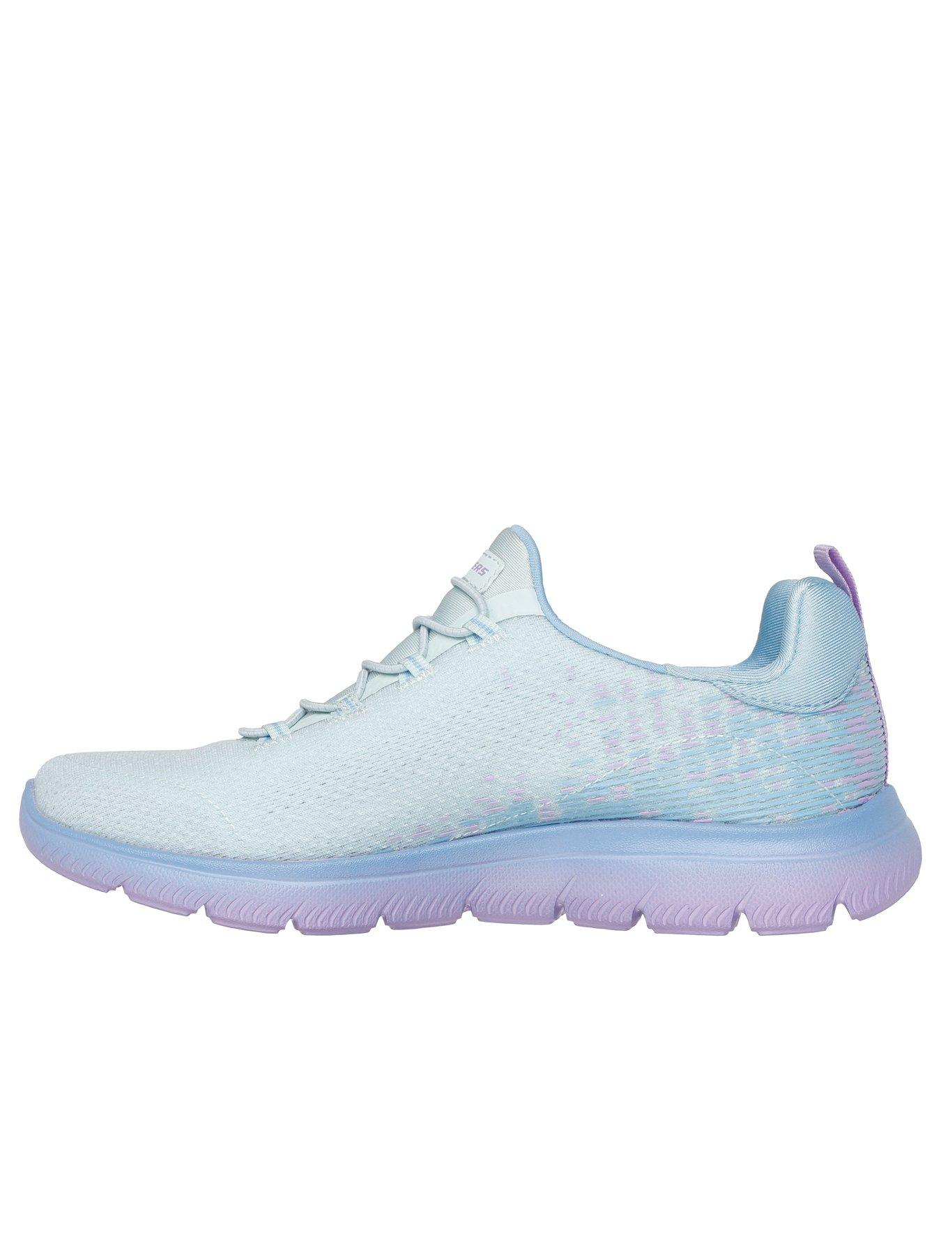 Image 5 of 5 of Skechers Summits Breathable Monomesh Bungee Slip-On W/ Memory Foam Mesh/Lavender Trim - Light Blue