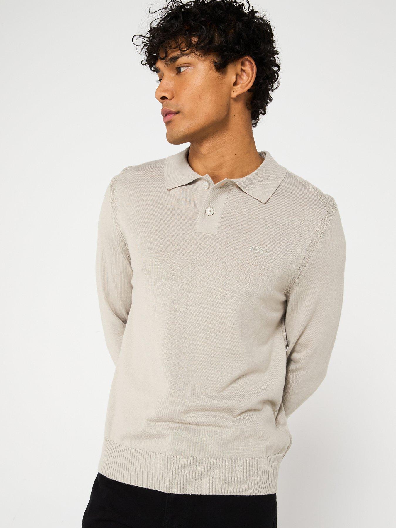 undefined Avac Regular Long Sleeve Knitted Polo - Light Beige