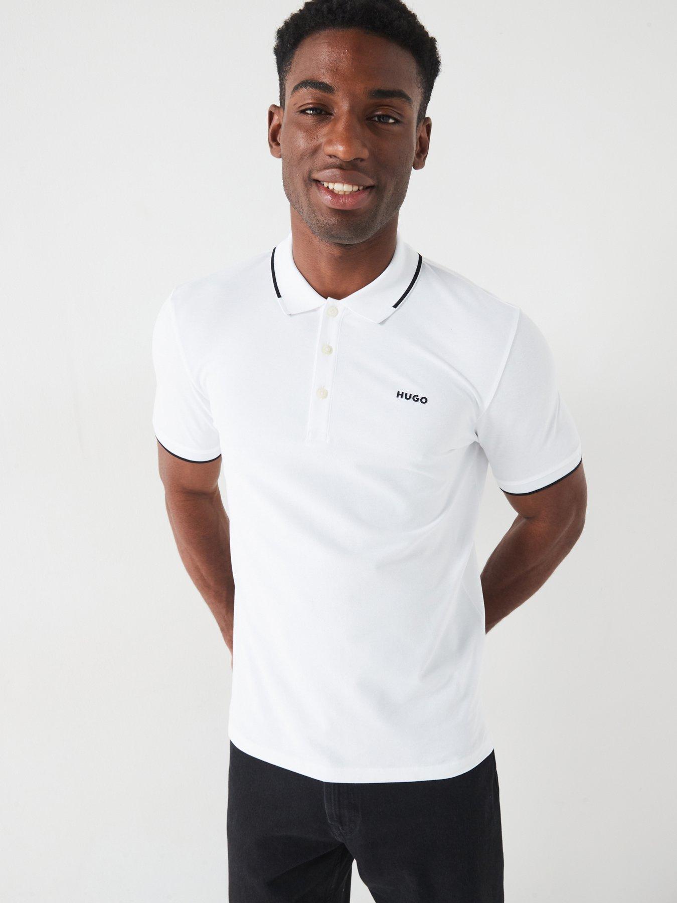 undefined Dinoso222 Slim Fit Left Chest Logo Tipping Polo Shirt - White