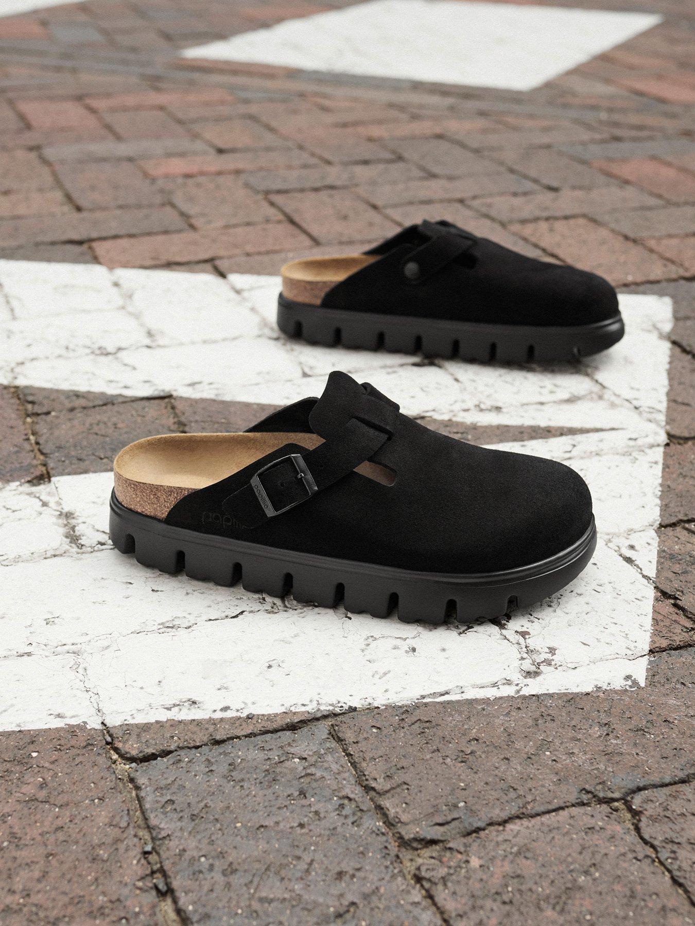 Birkenstock Boston Chunky Suede Clog - Black