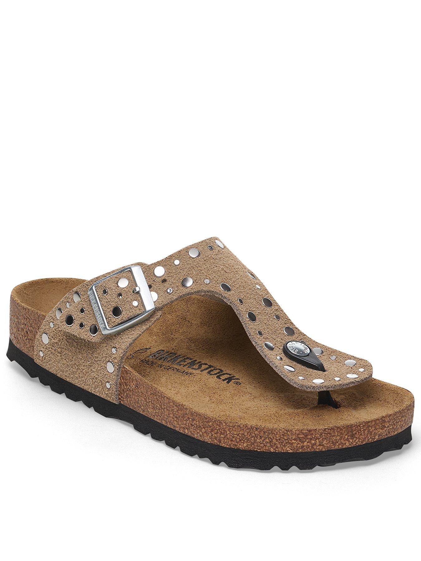 Birkenstock Gizeh Rivet Suede Sandal - Taupe