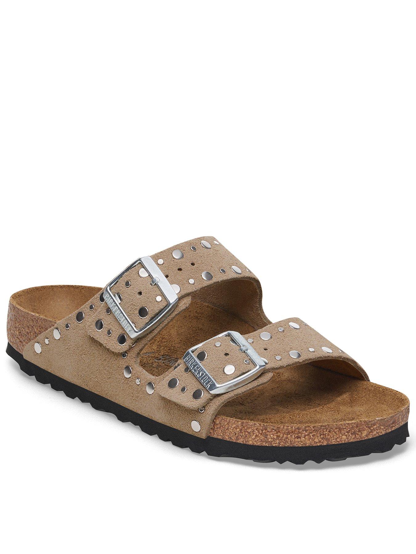 undefined Arizona Rivet Suede Sandal - Taupe