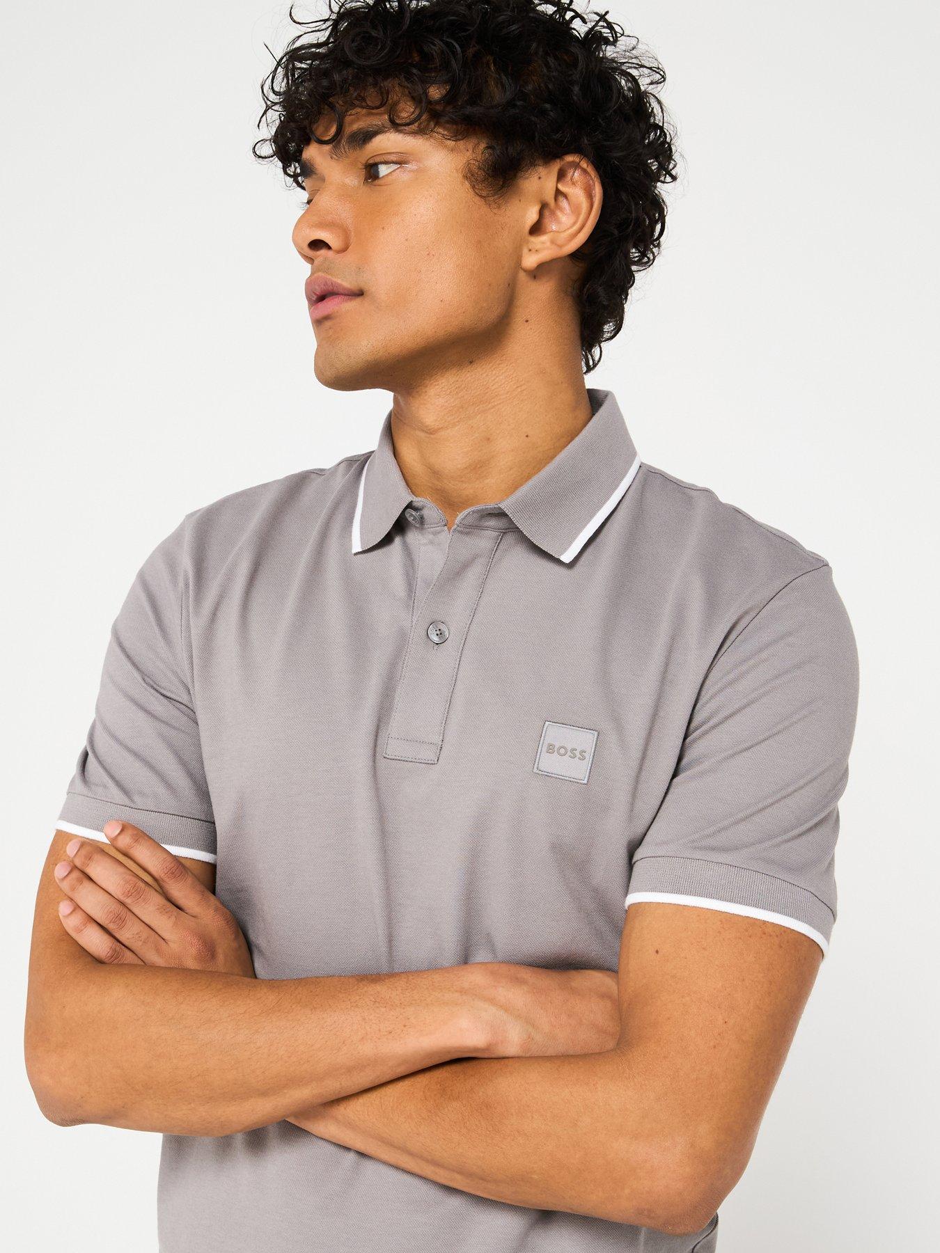 undefined Passertip Slim Fit Short Sleeve Polo Shirt - Grey