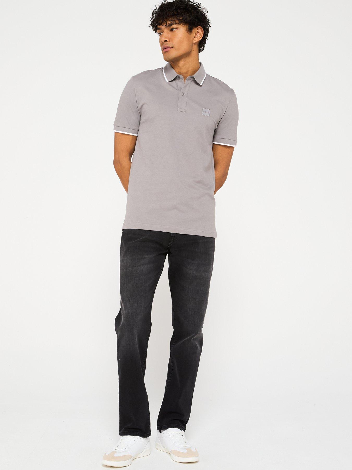 Image 3 of 4 of BOSS Passertip Slim Fit Short Sleeve Polo Shirt - Grey