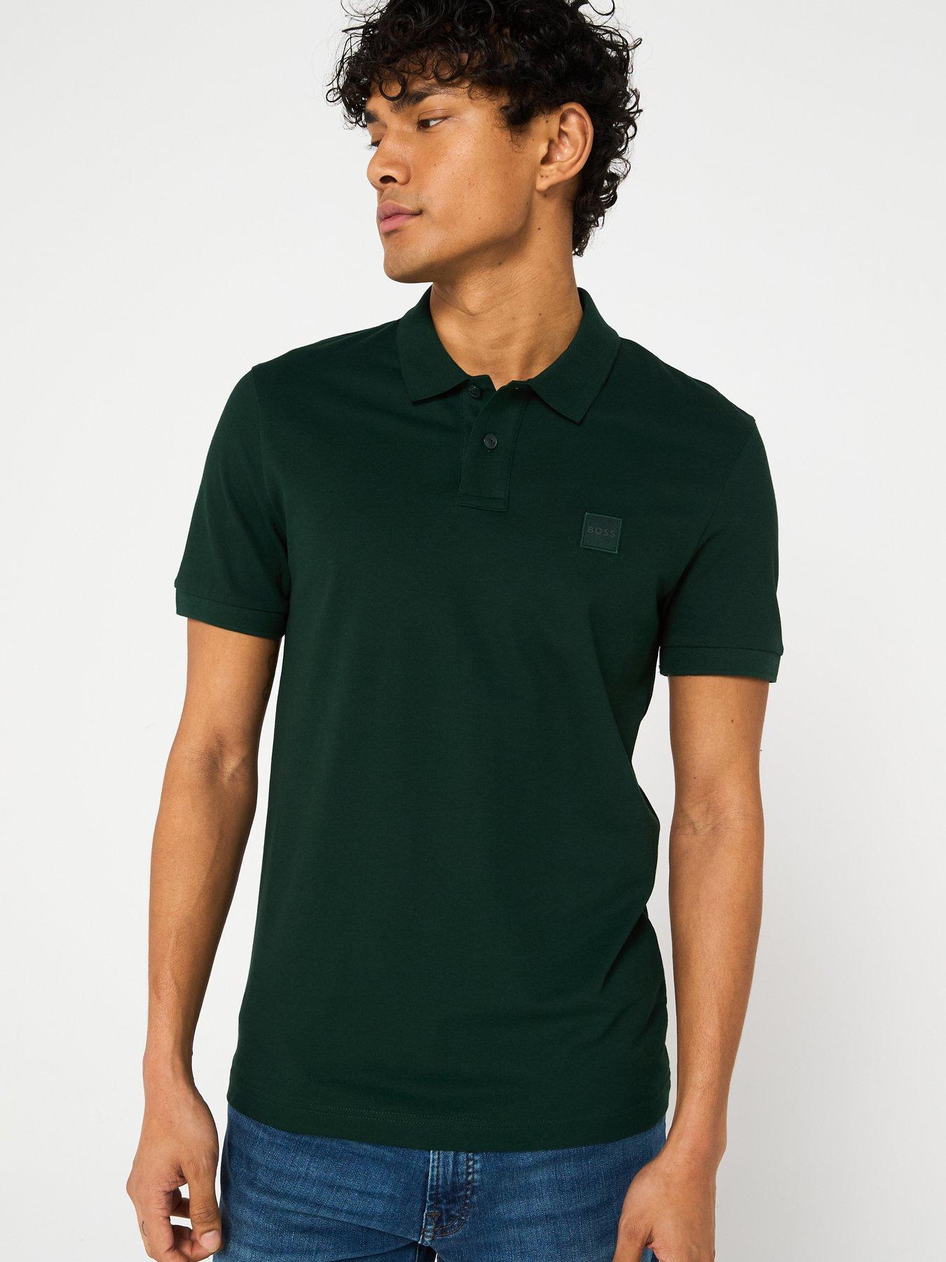 undefined Passenger Slim Fit Tonal Patch Logo Polo Shirt - Dark Green