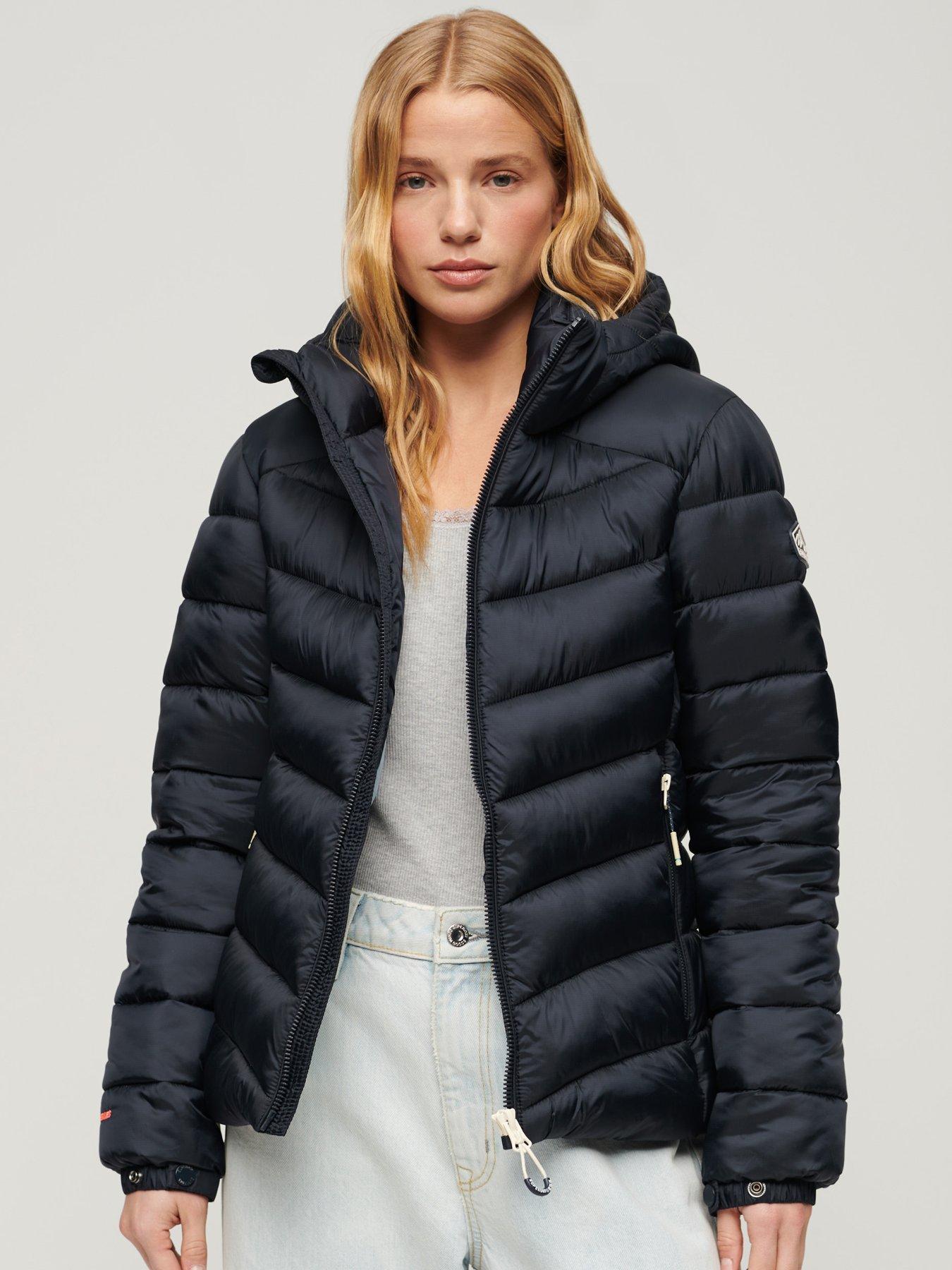 Black and blue superdry coat best sale