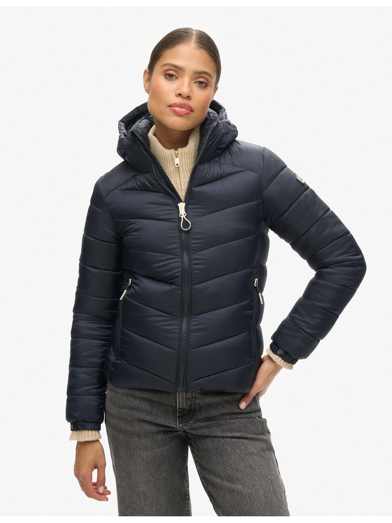 Superdry Womens Superdry Fuji Jacket Navy Superdry Hooded Fuji
