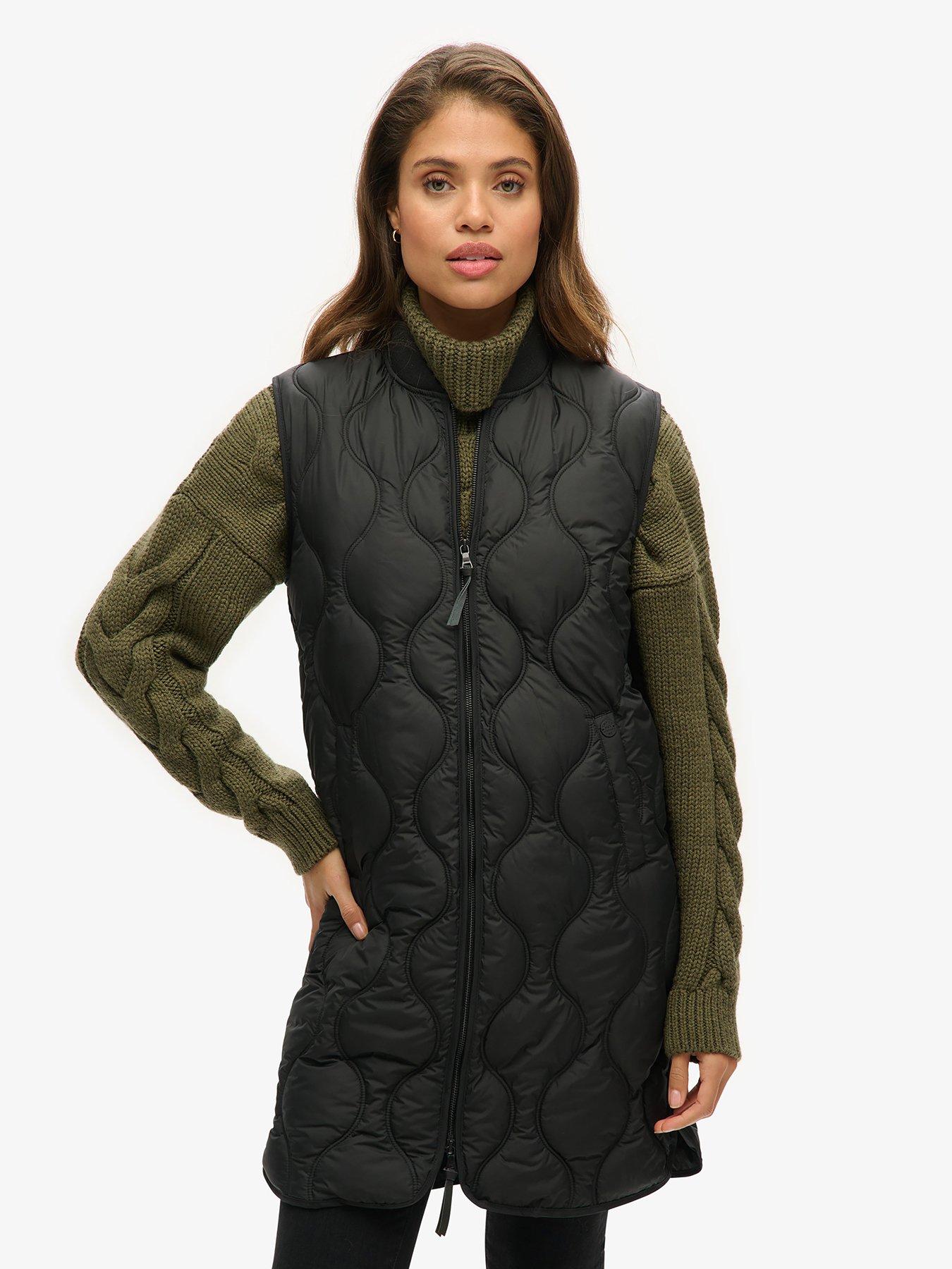  image of superdry-studios-long-liner-gilet-black
