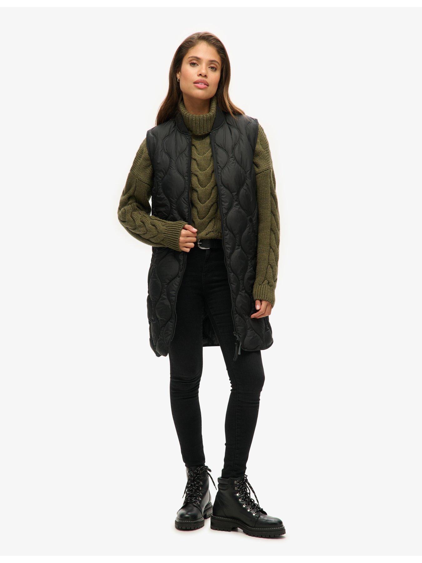  image of superdry-studios-long-liner-gilet-black