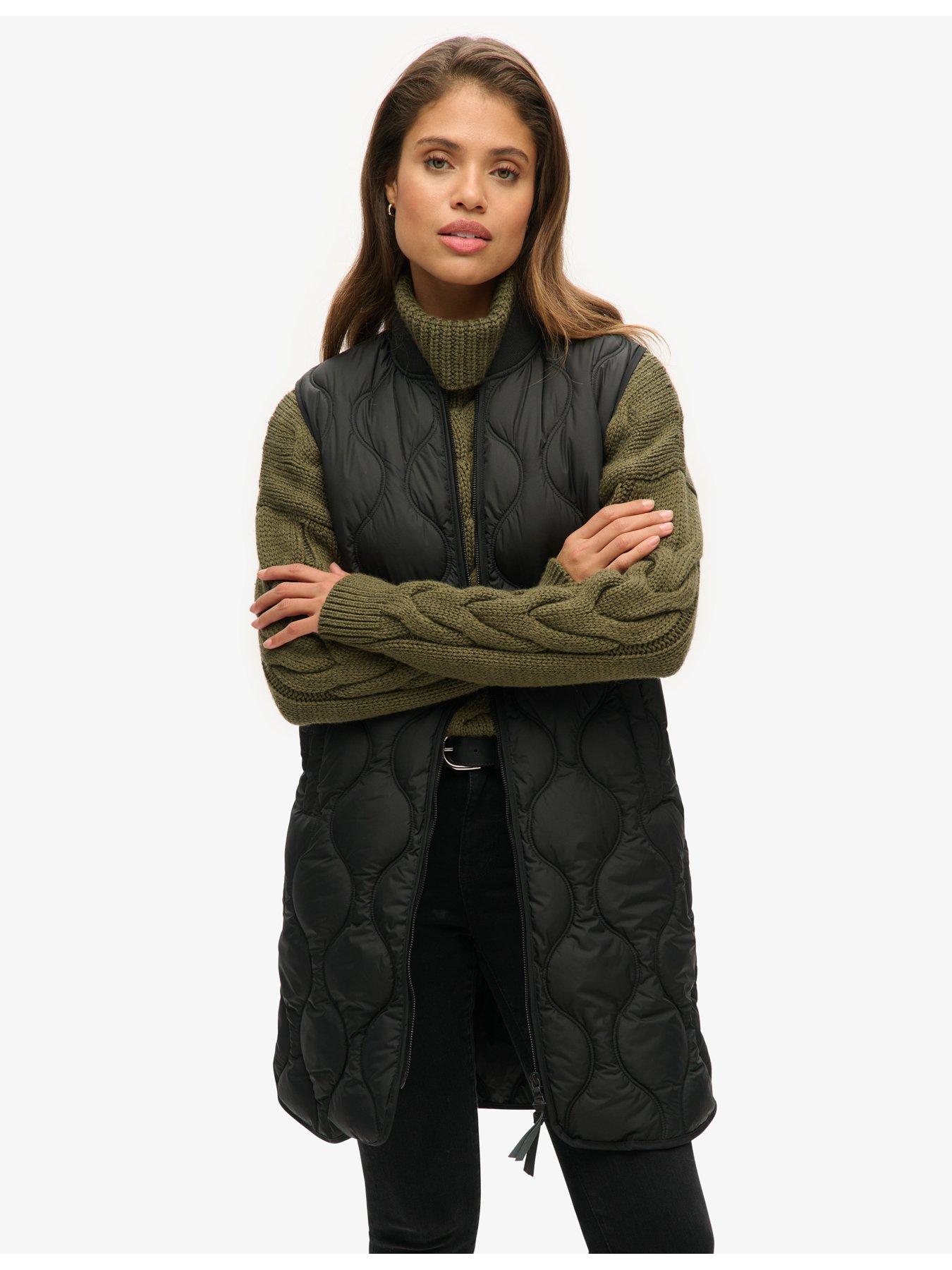  image of superdry-studios-long-liner-gilet-black