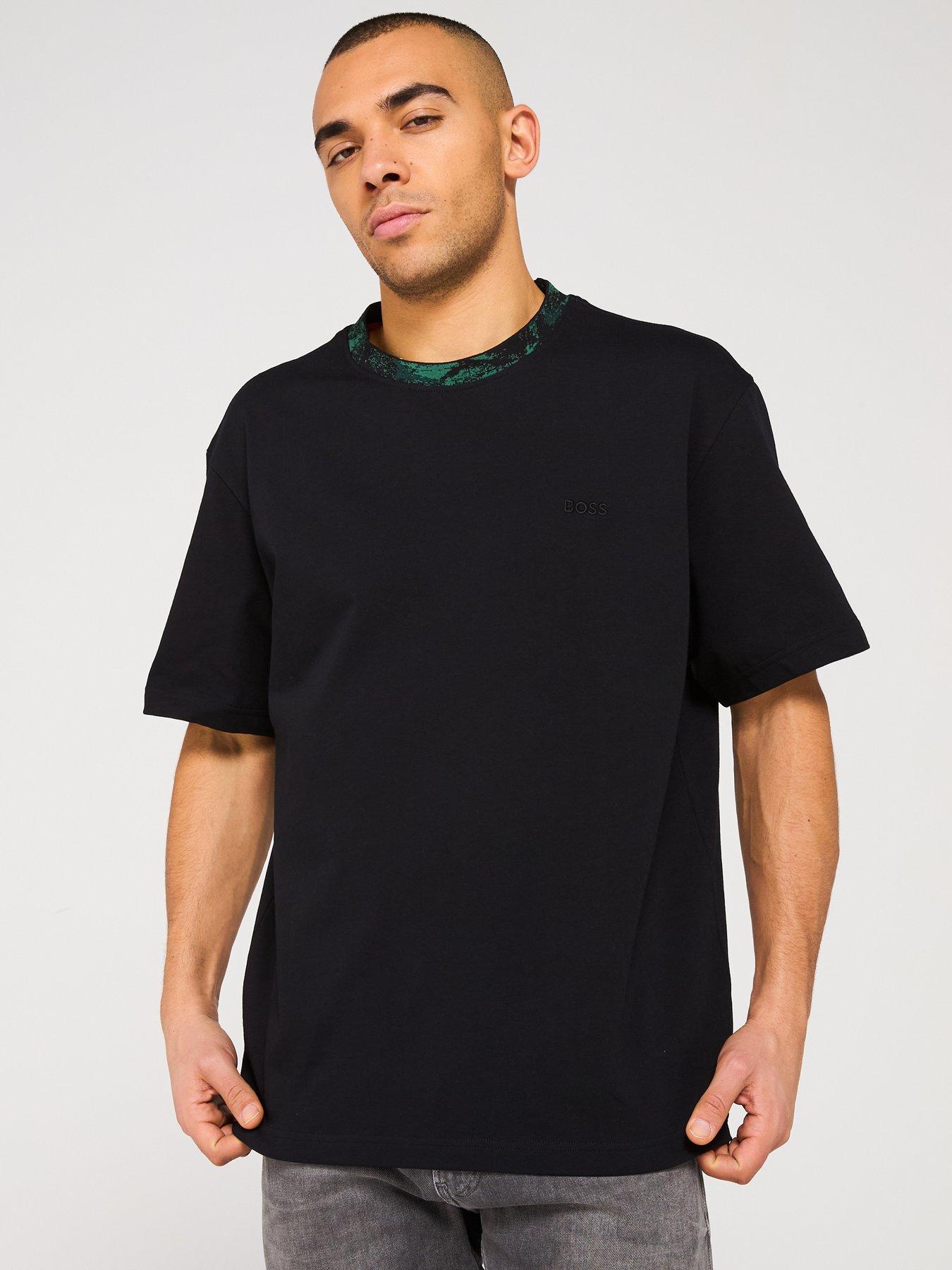 undefined Te Jungle Camo Collar Relaxed Fit T-Shirt - Black