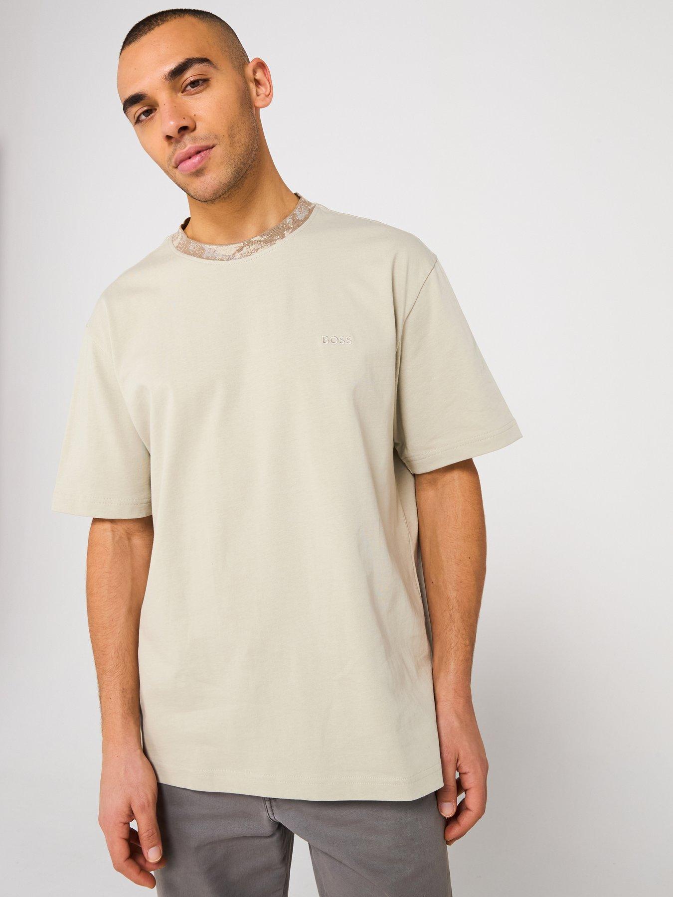 undefined Te Jungle Camo Collar Relaxed Fit T-Shirt - Light Beige