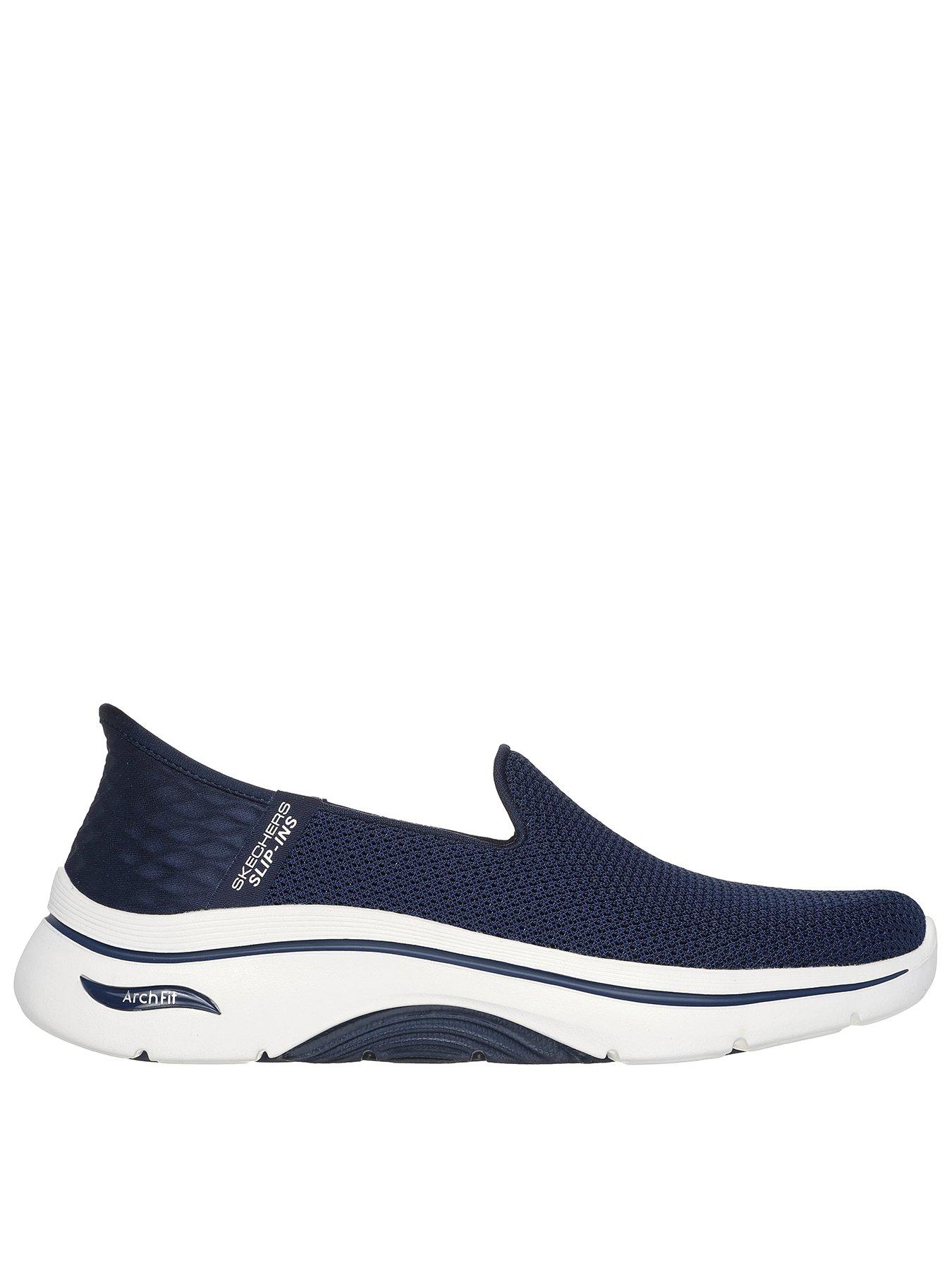 undefined Go Walk Arch Fit 2.0 Slip-in Athletic Trainer - Navy Textile/white Trim