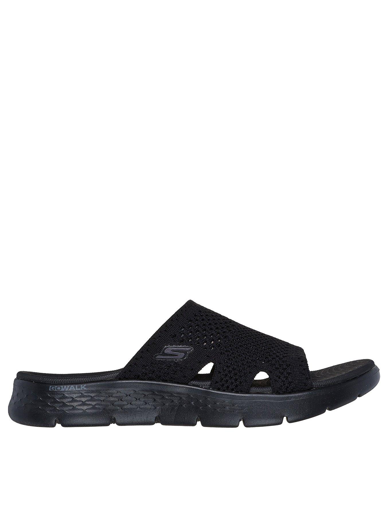 undefined Go Walk Flex Textured Knit Sandal - Black