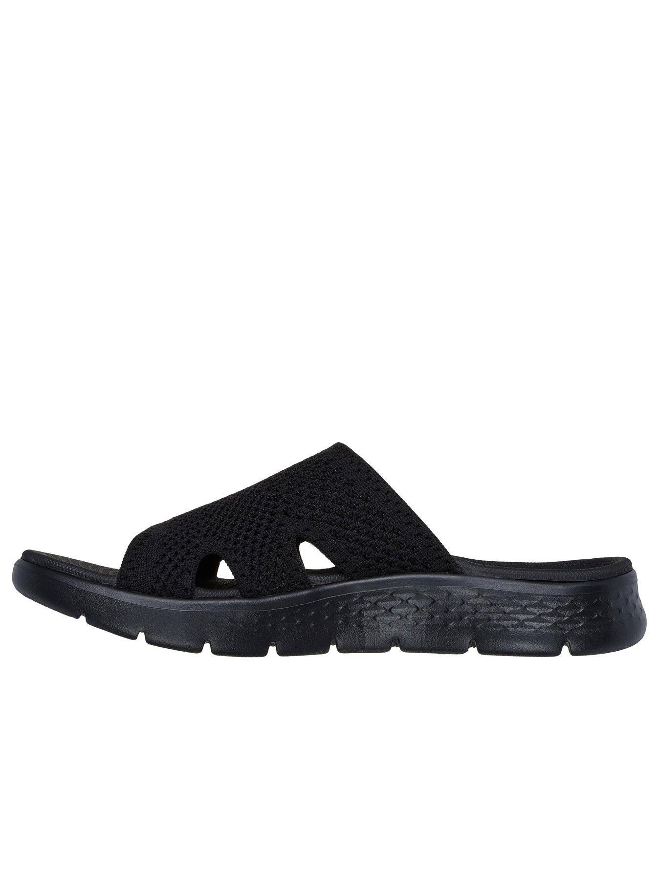 Skechers Go Walk Flex Textured Knit Sandal Black Very