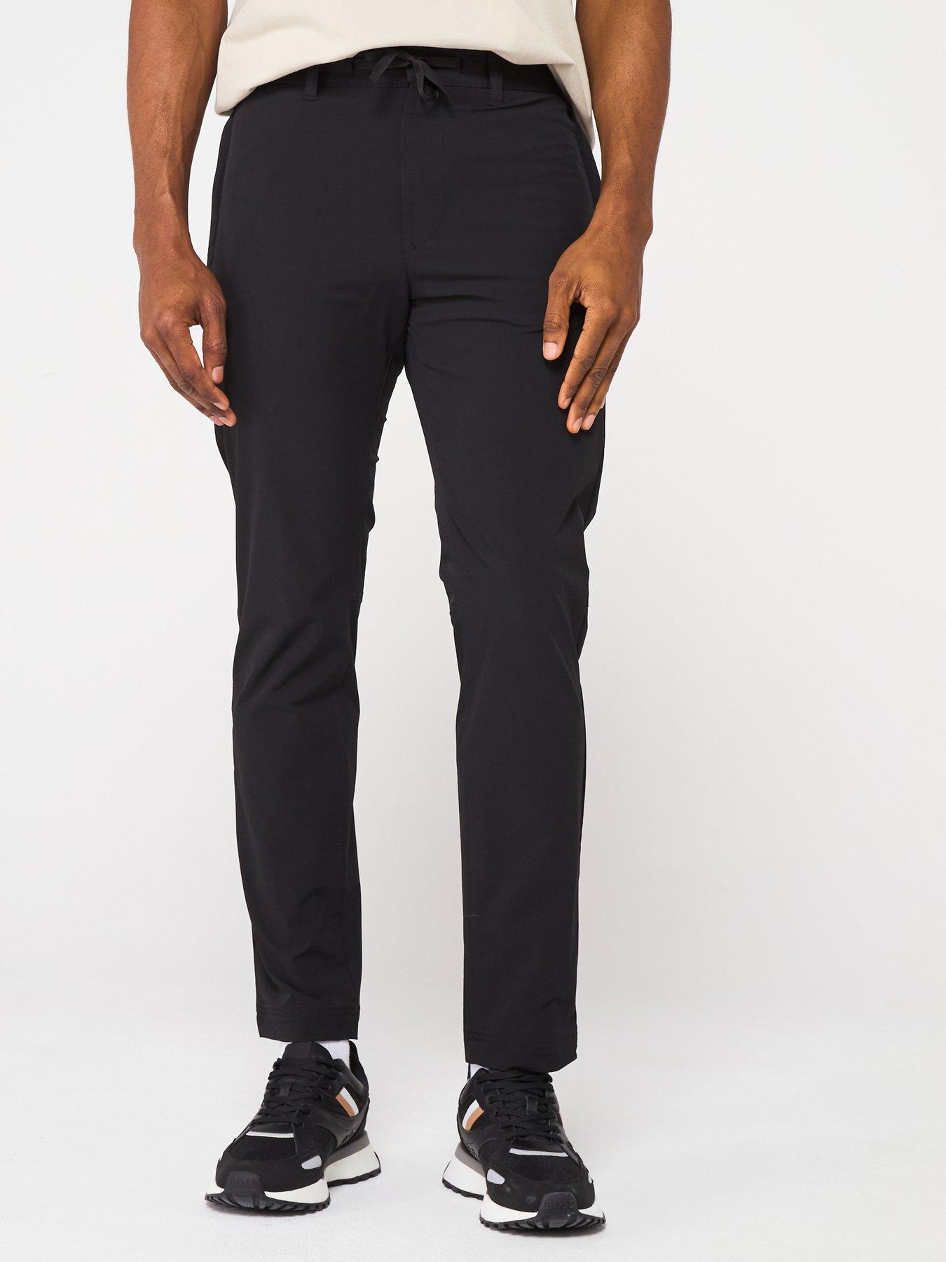 undefined Tapered Nylon Stretch Chino Trousers - Black