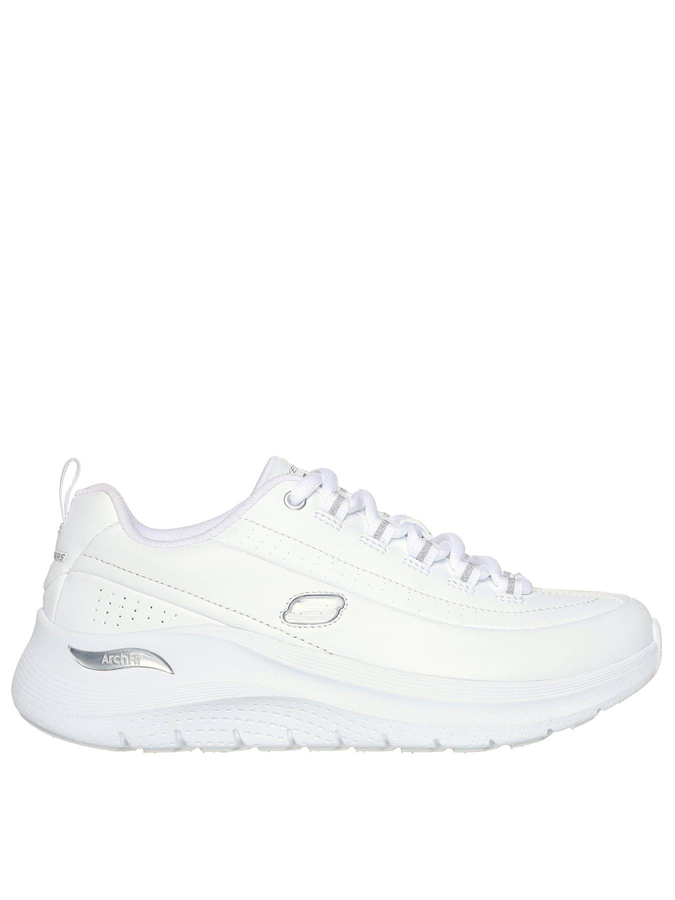 undefined Arch Fit 2.0 Classic Leather Premium Lace-Up - White Leather/Silver Trim