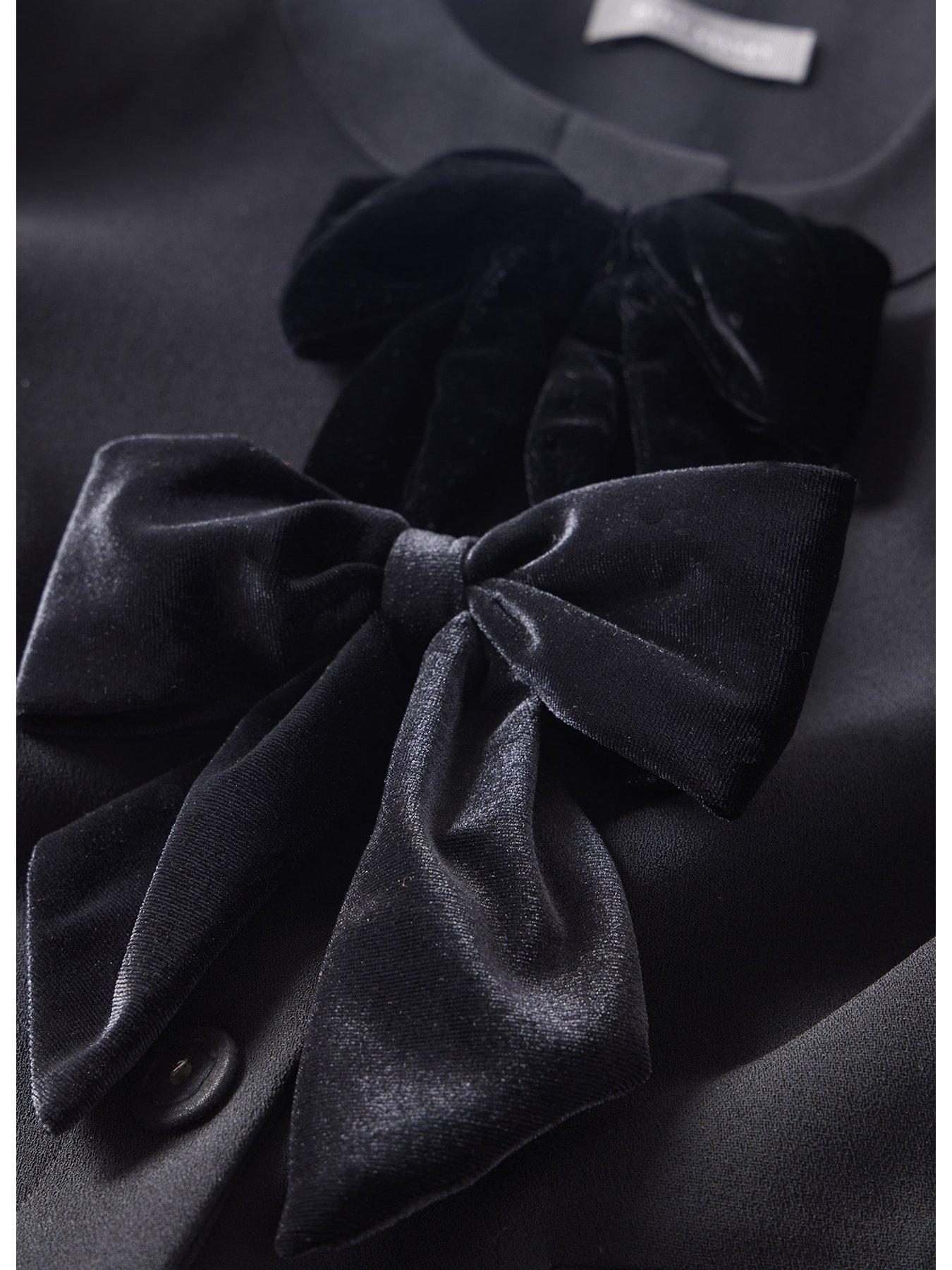 Image 4 of 6 of Mint Velvet Bow Detail Cropped Jacket - Black