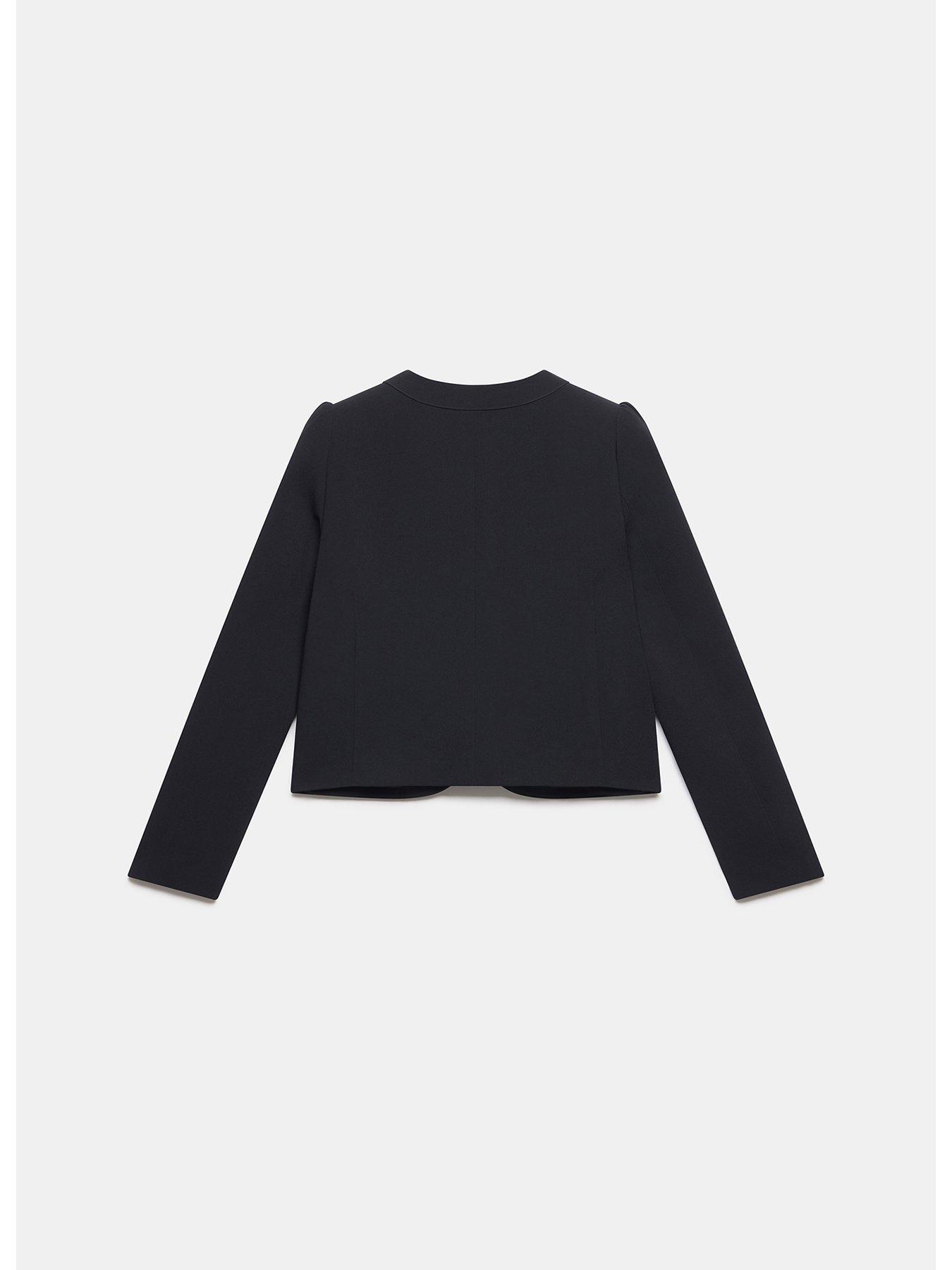 Image 6 of 6 of Mint Velvet Bow Detail Cropped Jacket - Black