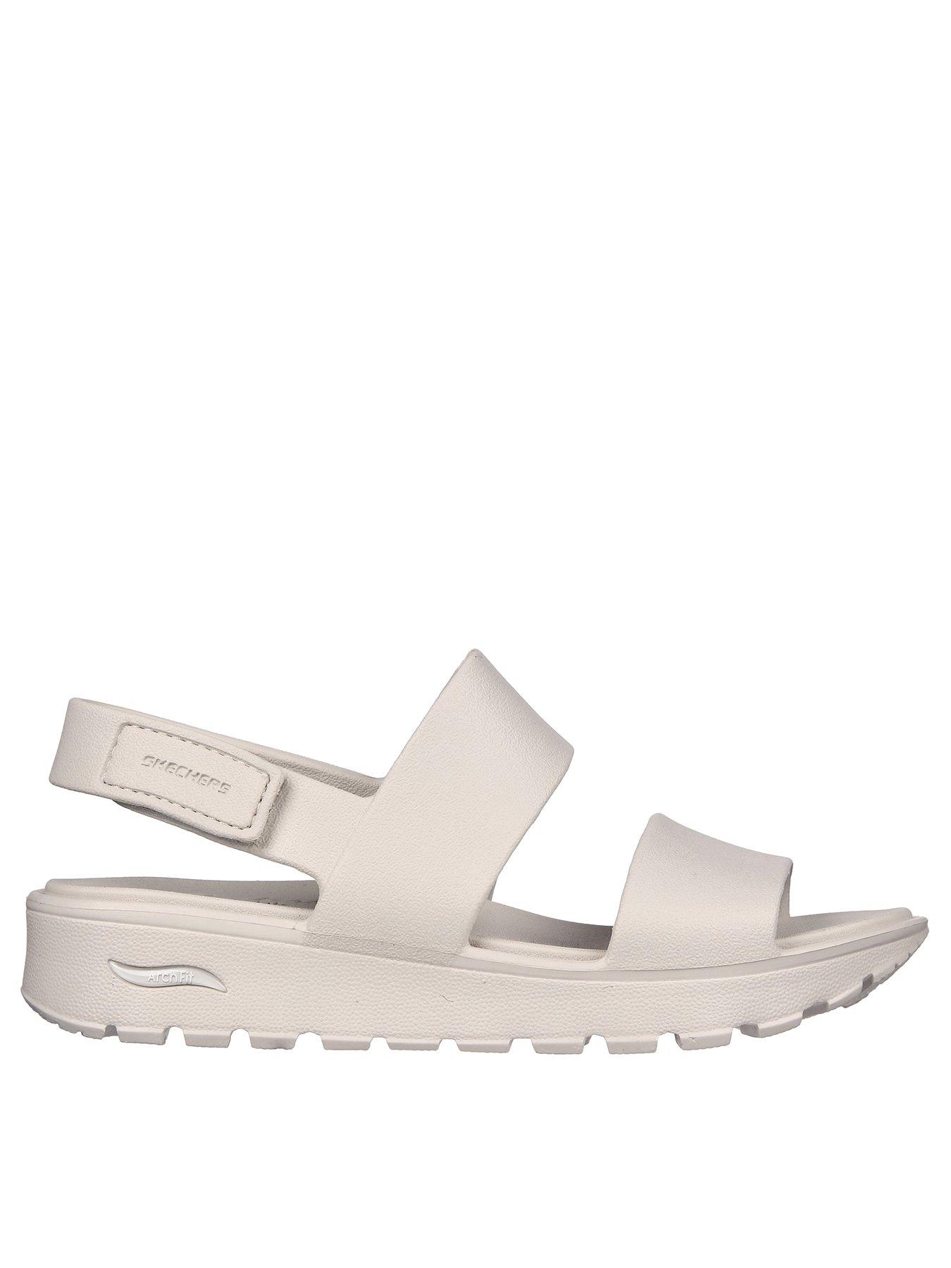 Image 1 of 5 of Skechers Arch Fit Footsteps Moulded Double Band Sling Back Sandal - Natural