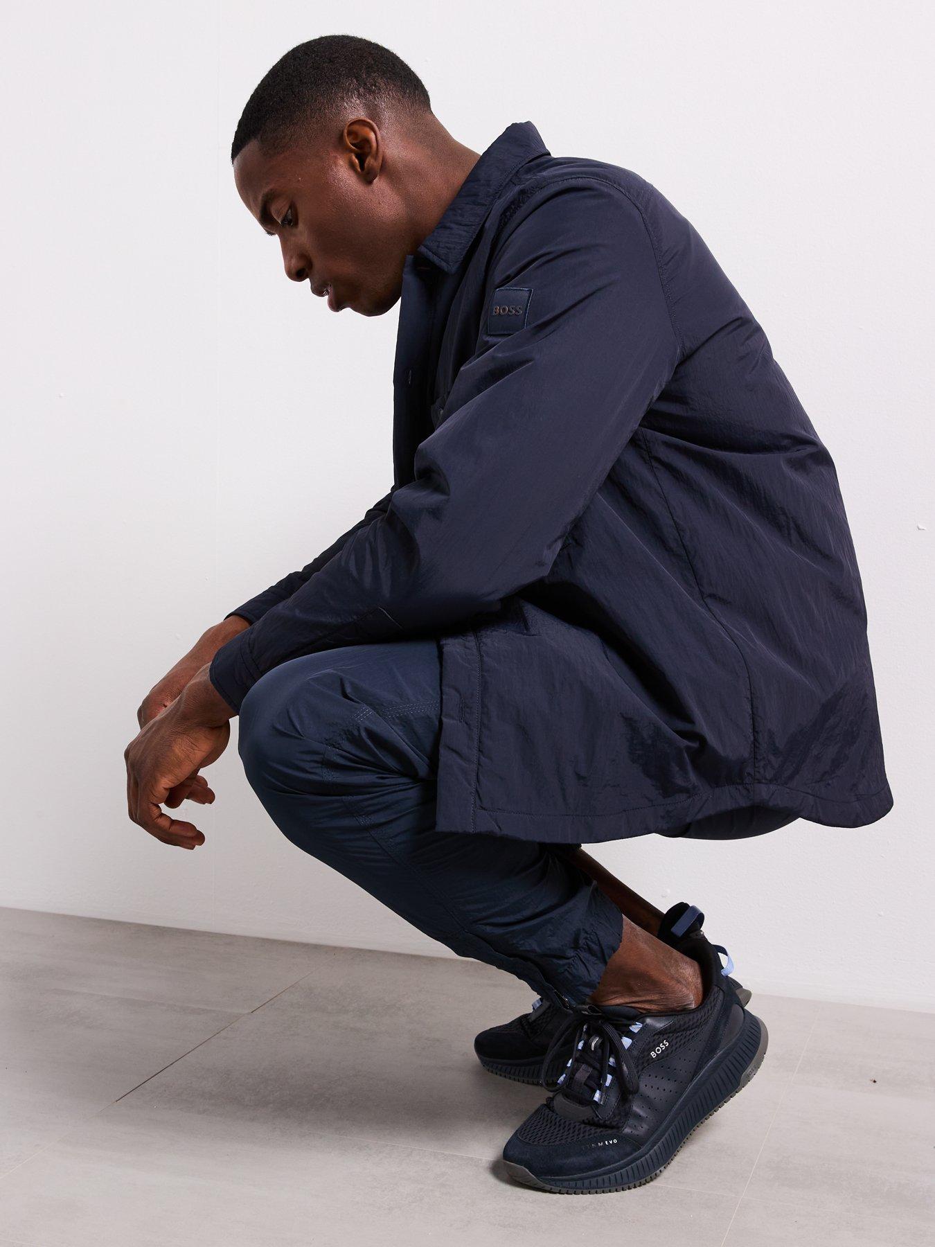 undefined Locky 2 M Oversize Fit Nylon Button Through Shacket - Dark Blue