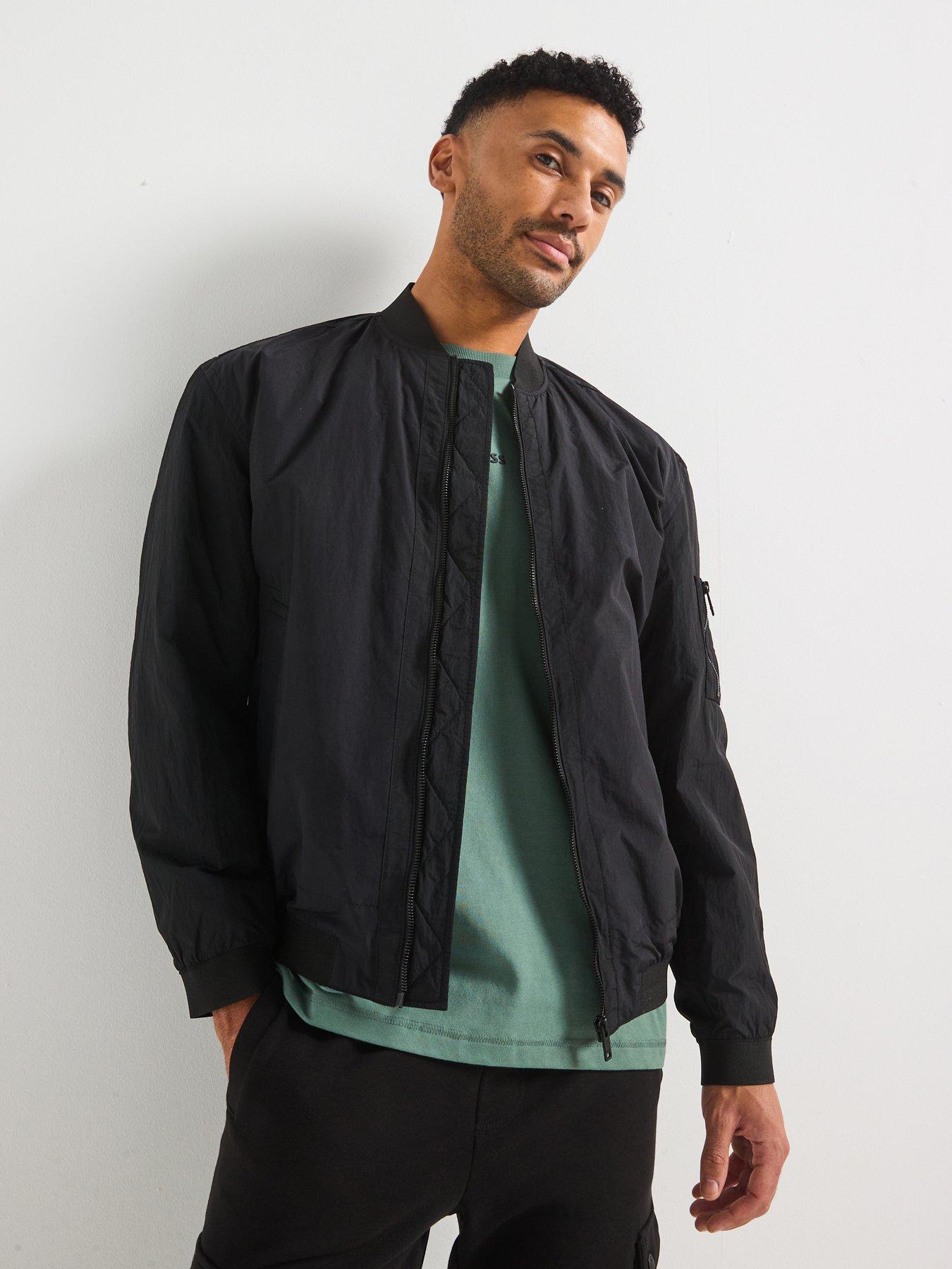undefined Olmec Relaxed Fit Padded Bomber Jacket - Black