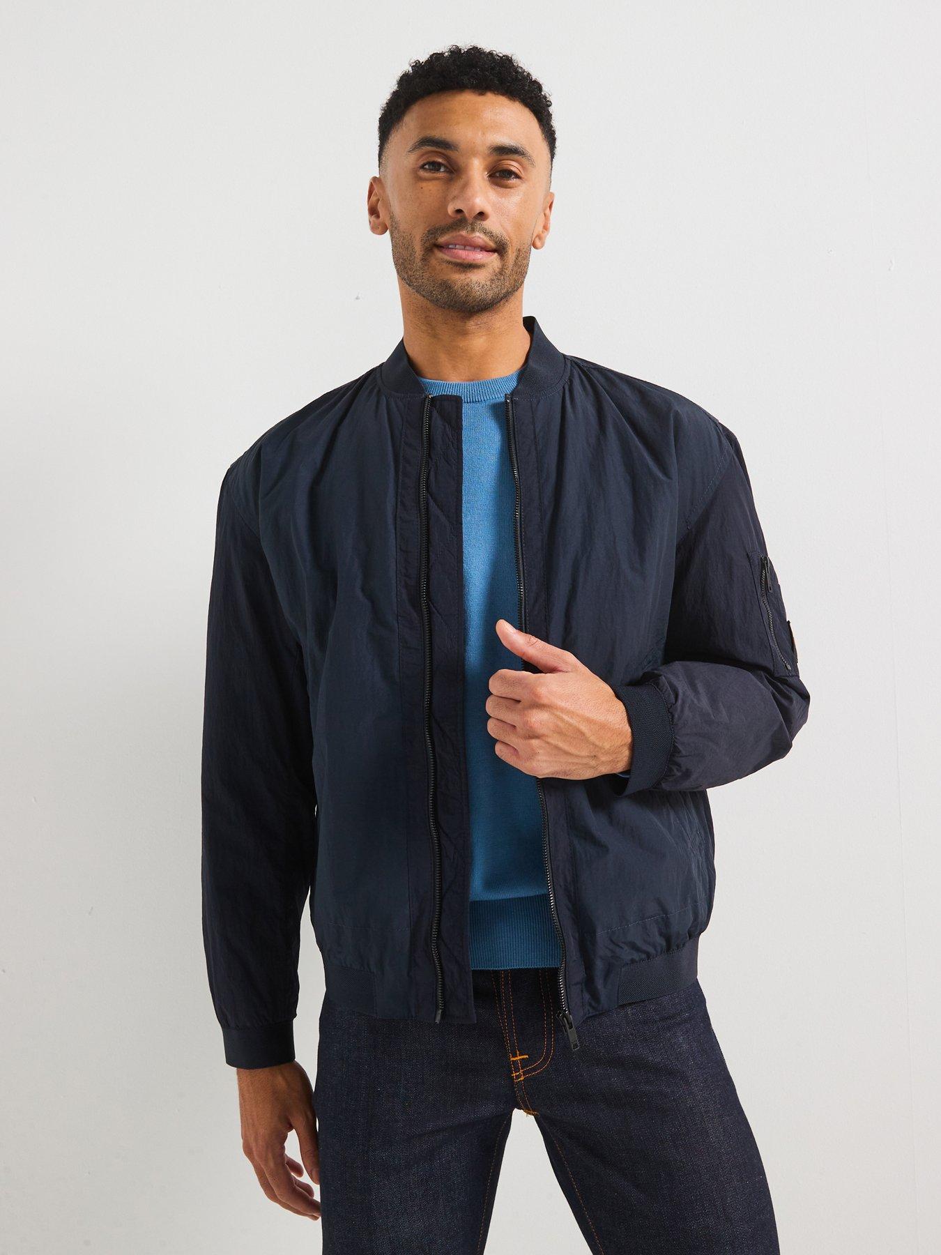undefined Olmec Relaxed Fit Padded Bomber Jacket - Dark Blue