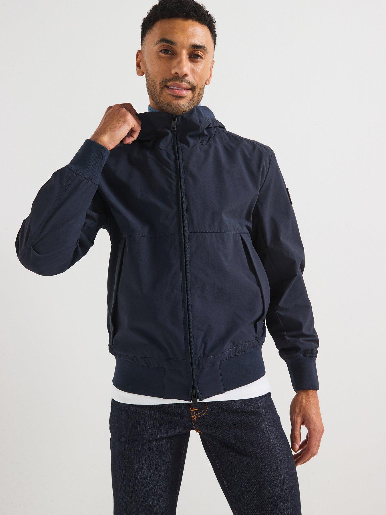 Oloco Regular Fit Soft Shell Hooded Jacket Dark Blue
