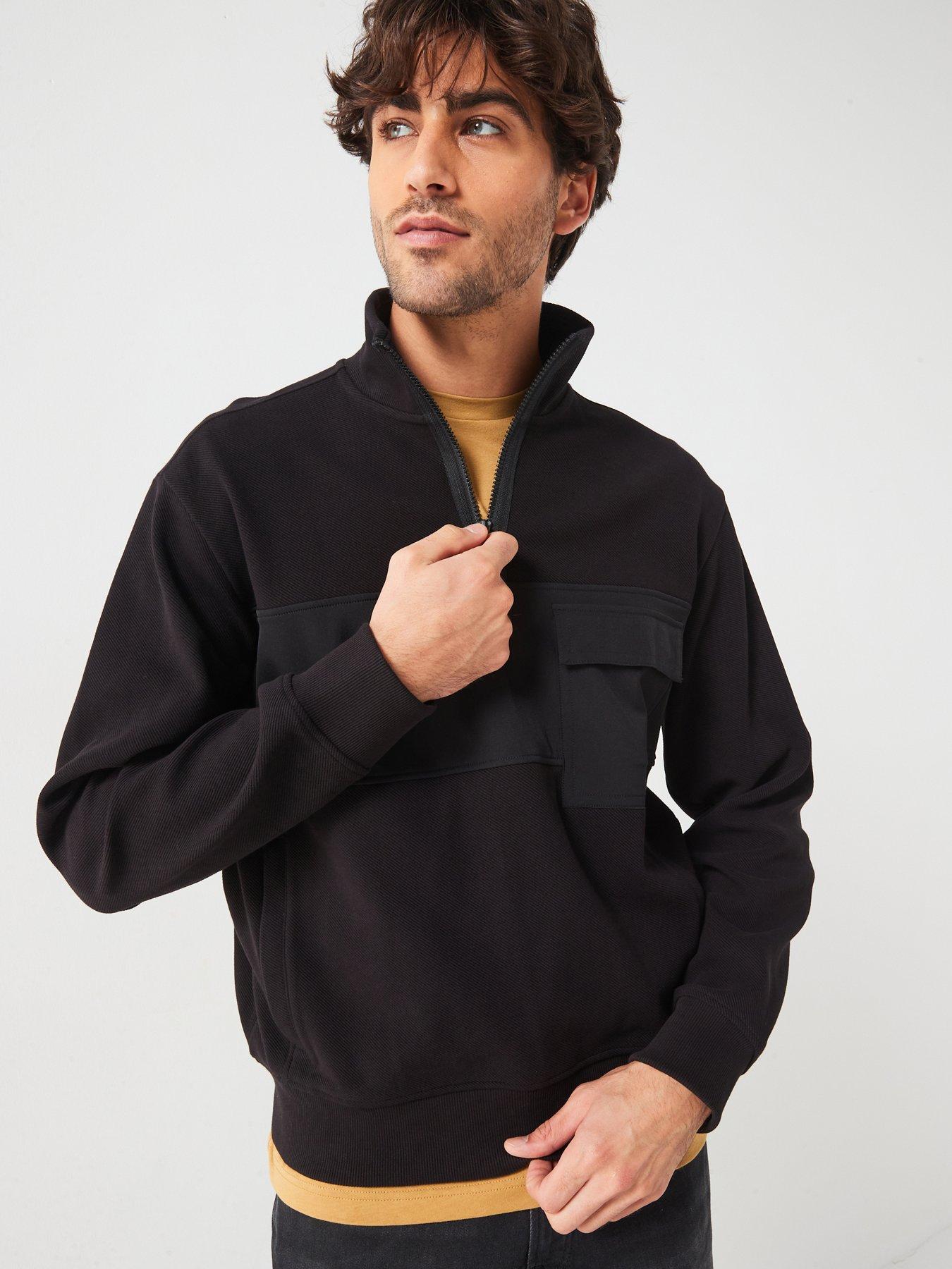 undefined Ze Relaxed Fit 1/4 Zip Sweatshirt - Black