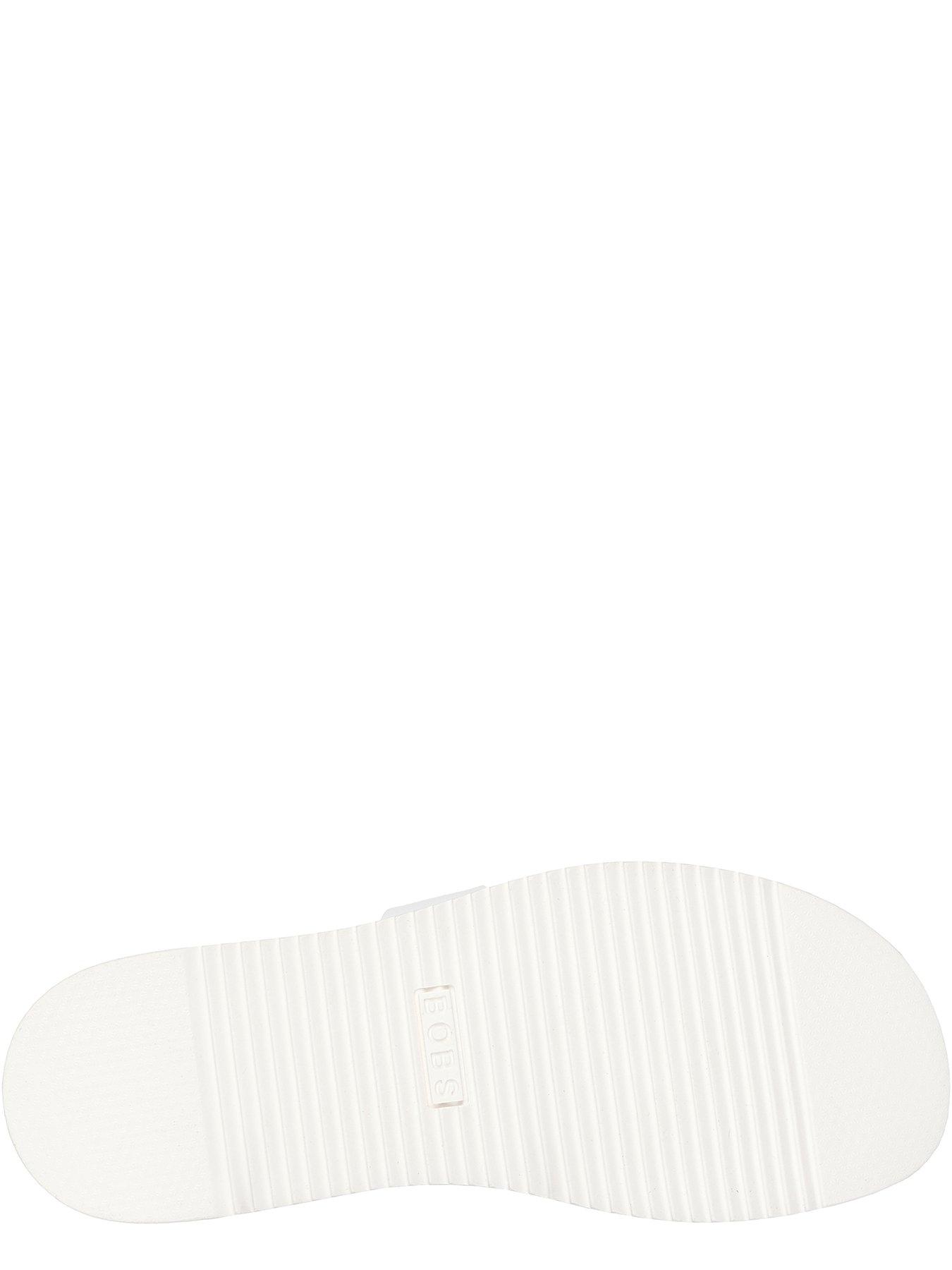 Image 4 of 5 of Skechers Desert Kiss Low Duraleather Double H Strap Slide Duraleather Sliders - White