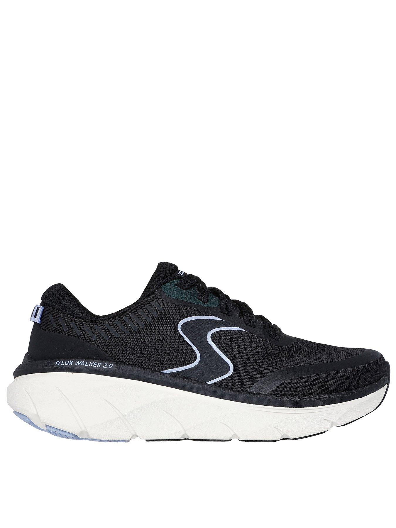Skechers Dlux Walker 2.0 Trainer - Black Mesh//lavender