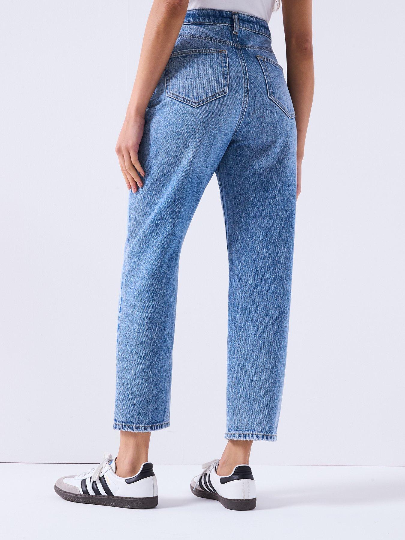 Image 2 of 6 of Everyday High Waist Authentic Mom Jeans - Mid Wash