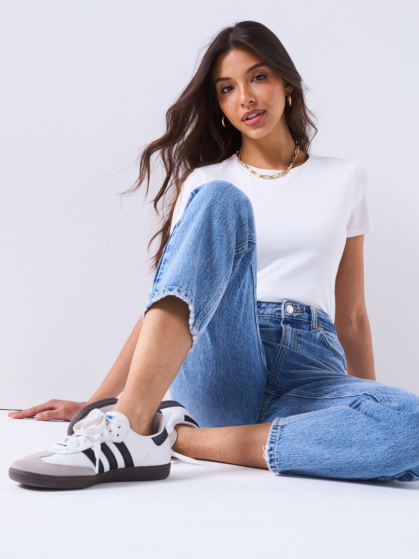 Image 4 of 6 of Everyday High Waist Authentic Mom Jeans - Mid Wash