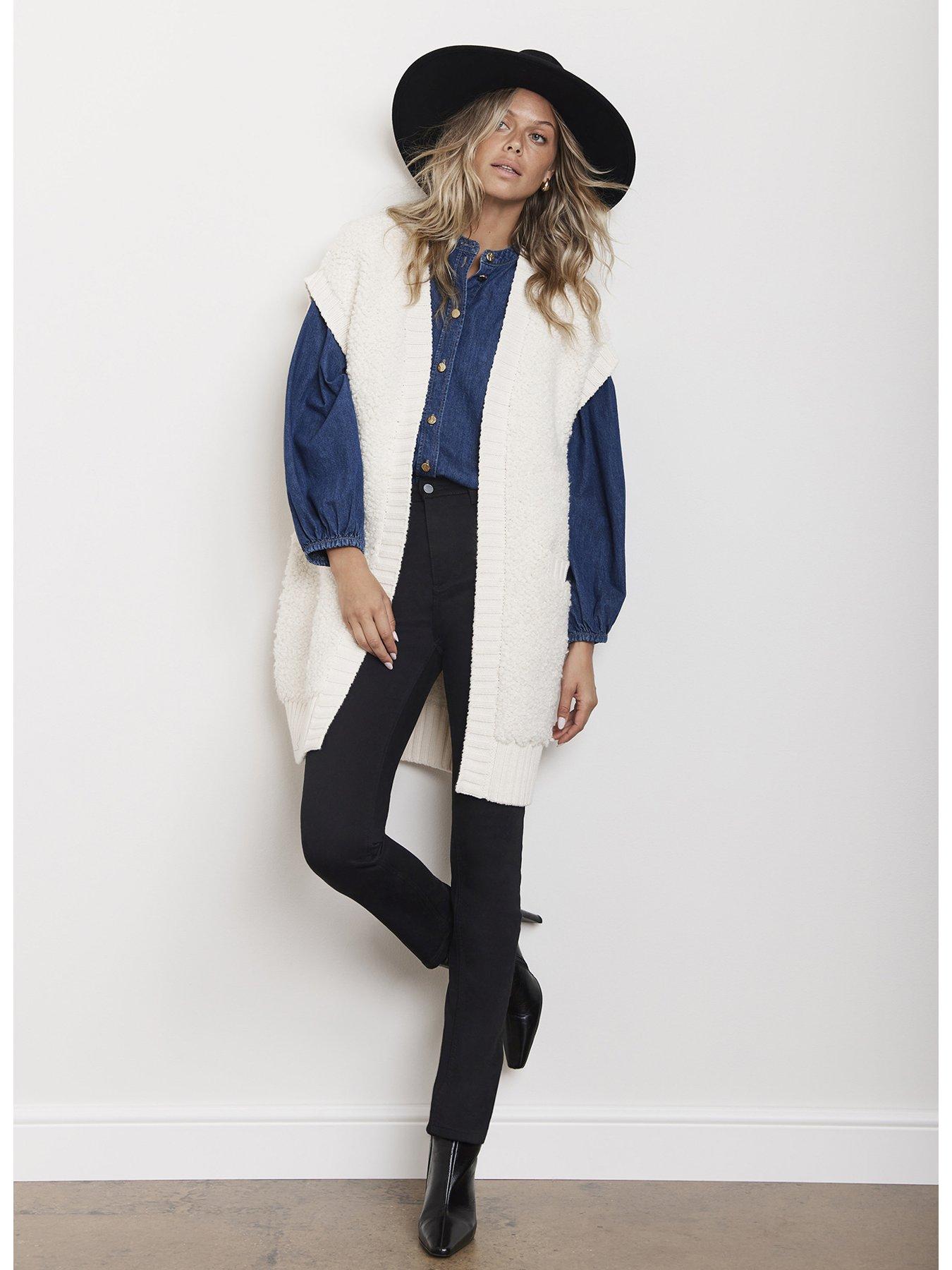 Image 2 of 5 of Mint Velvet Boucle Long Cardigan - Cream