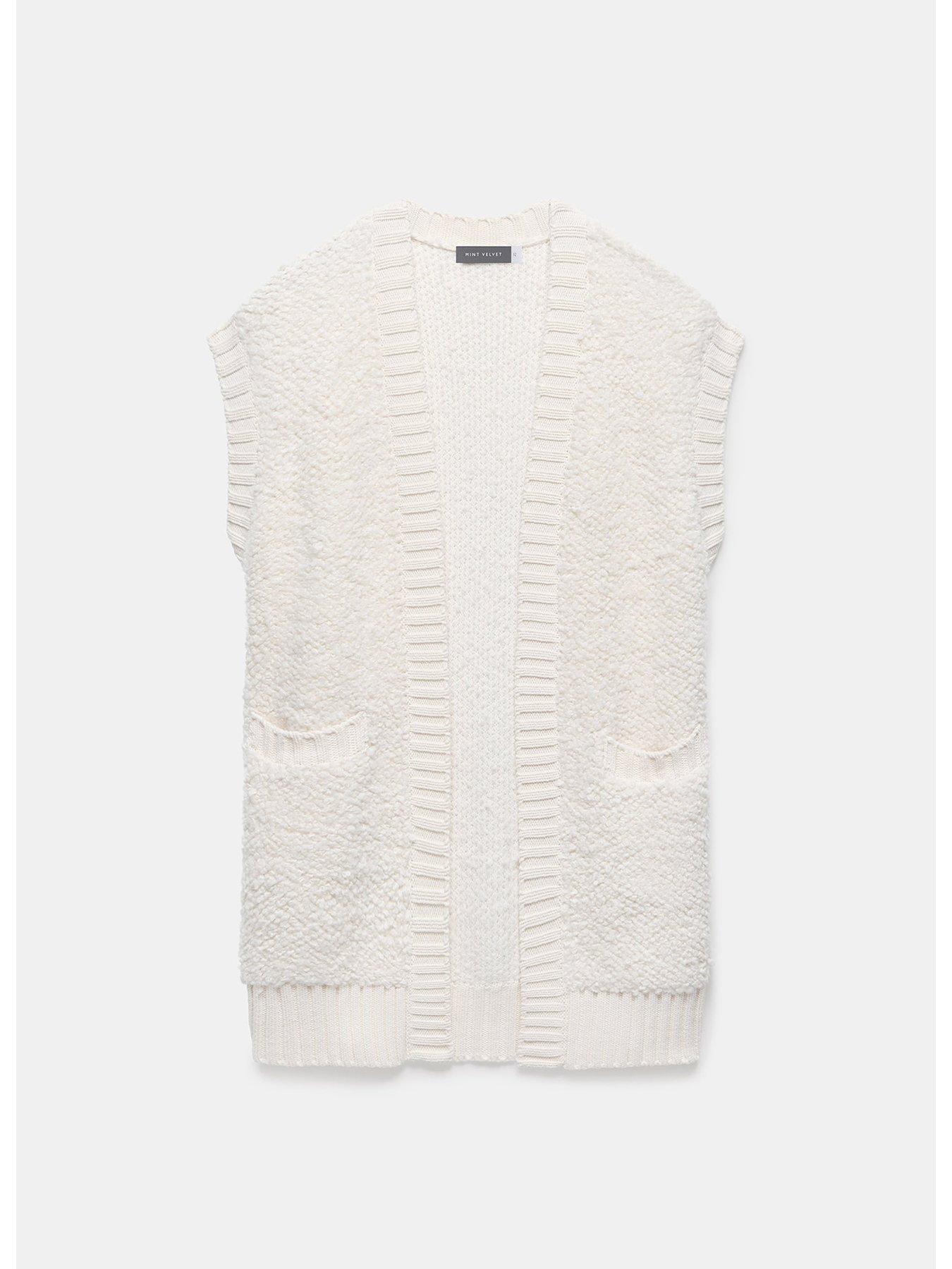 Image 4 of 5 of Mint Velvet Boucle Long Cardigan - Cream
