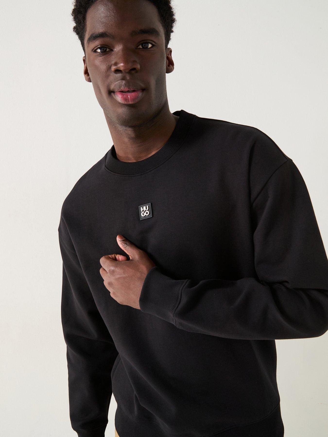 undefined Dettil Relaxed Fit Logo Crew Neck Sweatshirt - Black
