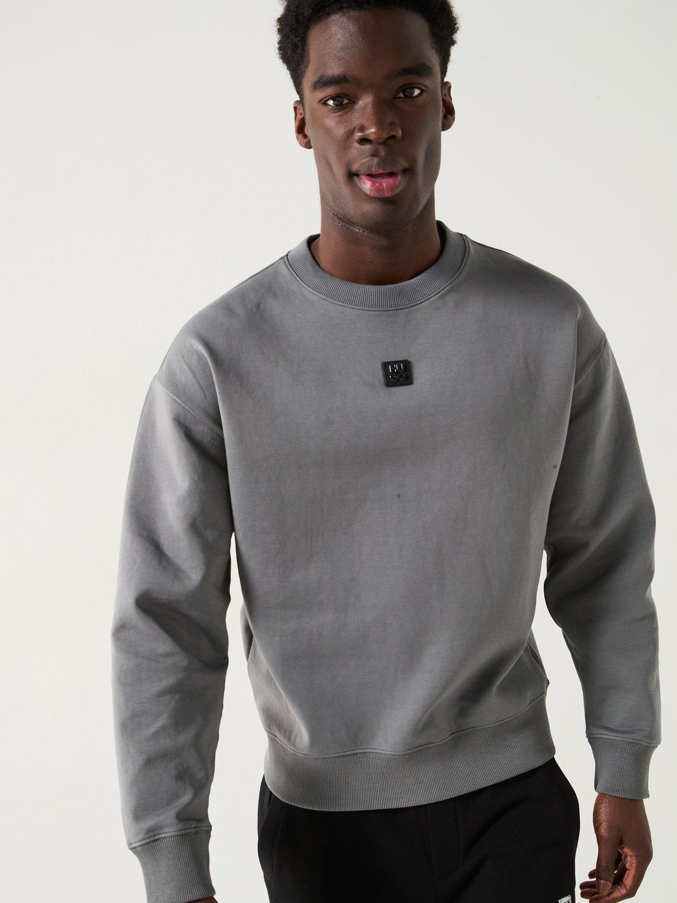 undefined Dettil Relaxed Fit Logo Crew Neck Sweatshirt - Grey