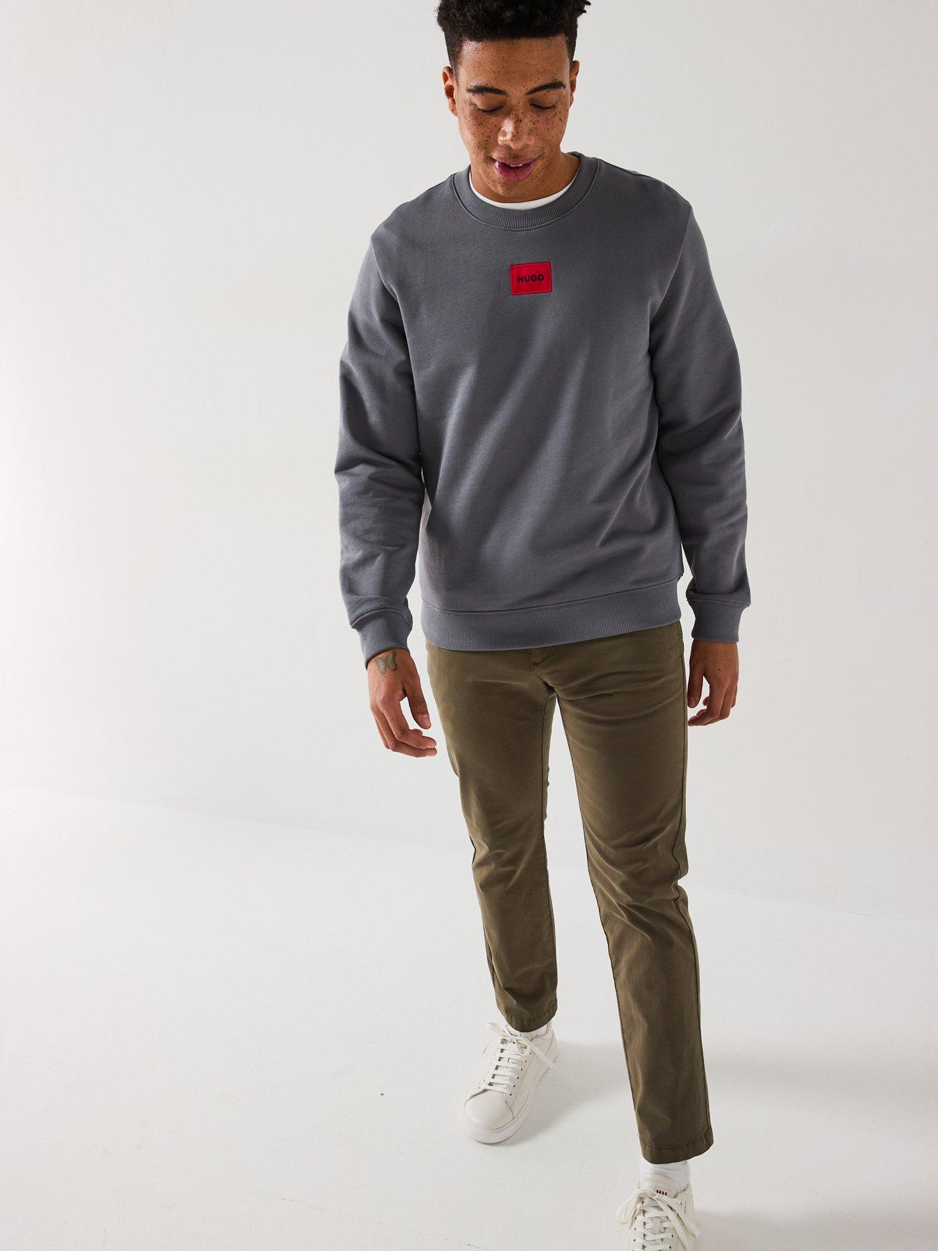 Image 3 of 5 of HUGO Diragol212 Red Patch Crew Sweat - Grey