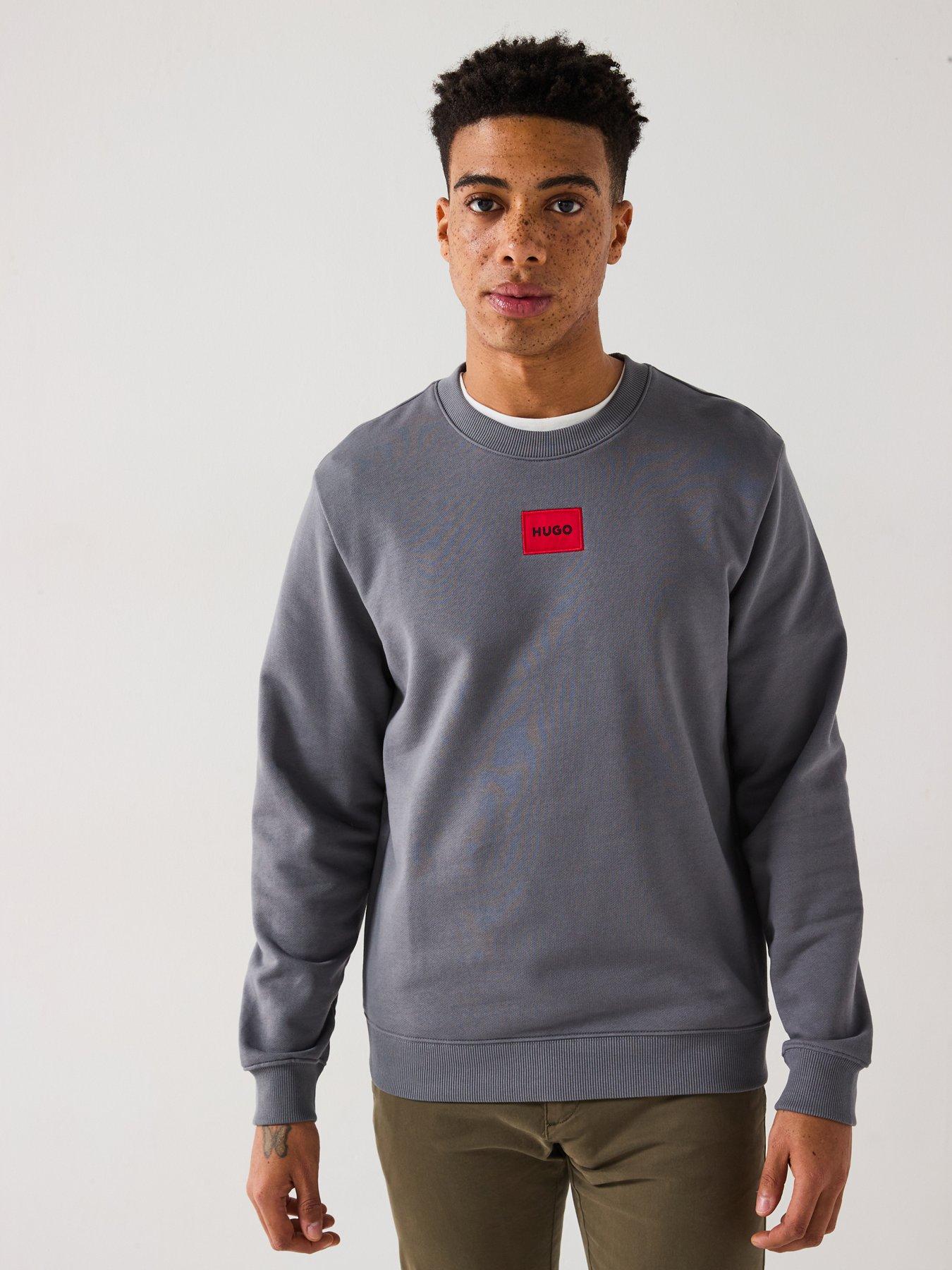 Image 4 of 5 of HUGO Diragol212 Red Patch Crew Sweat - Grey
