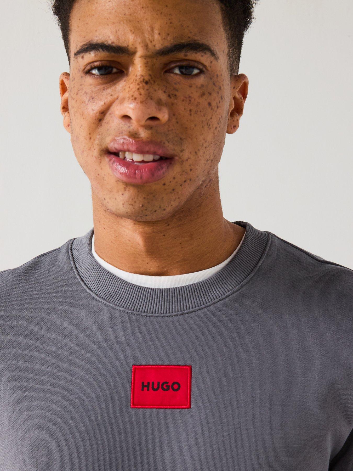 Image 5 of 5 of HUGO Diragol212 Red Patch Crew Sweat - Grey