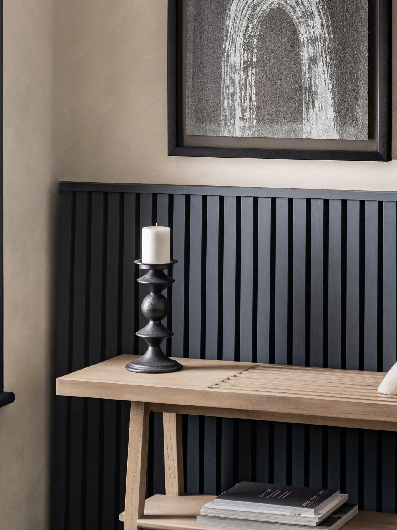 Gallery Direct Sutton Pillar Holder Black Small 140x140x270mm