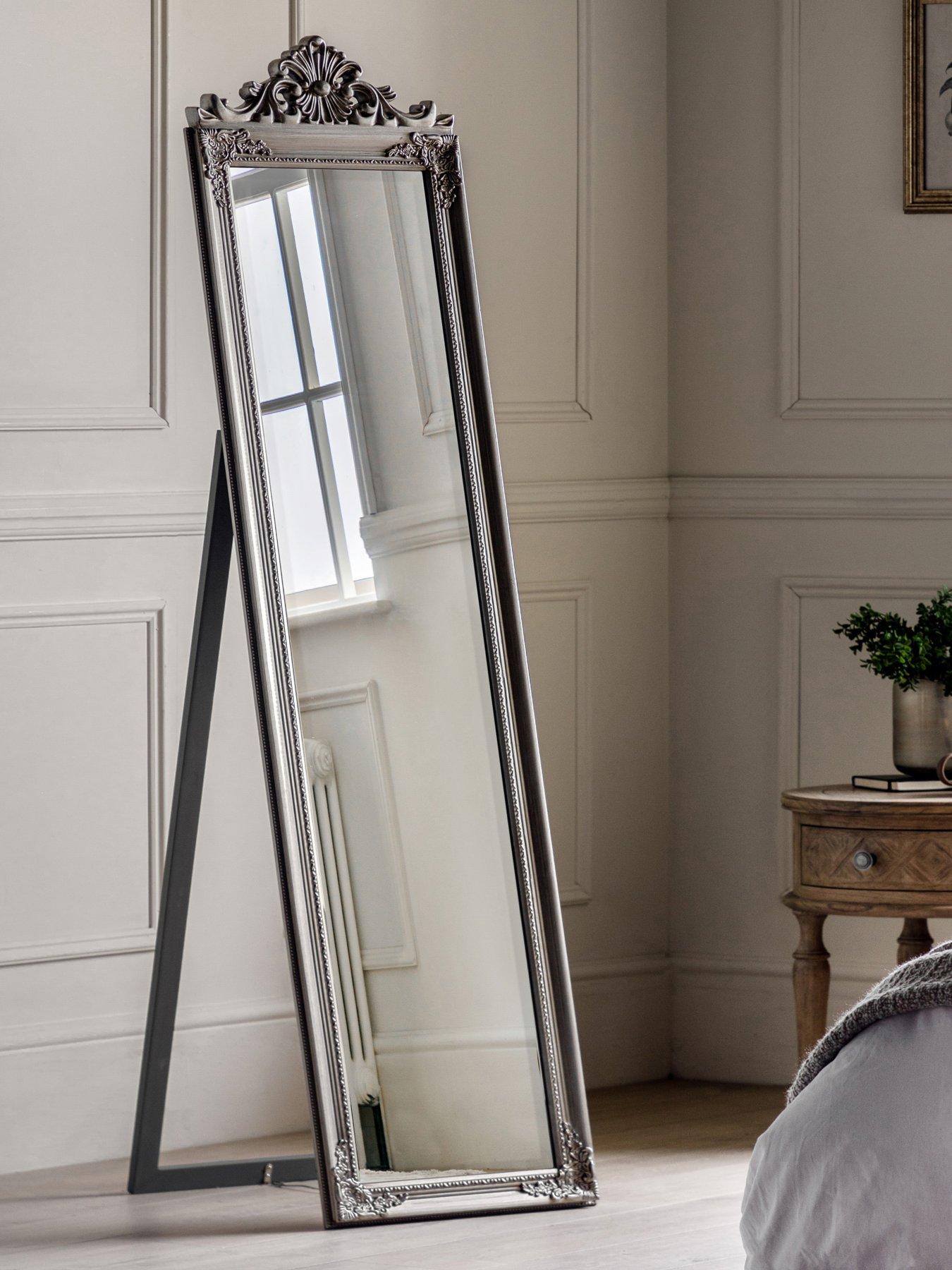 undefined Lambeth Wood Cheval Mirror - Silver