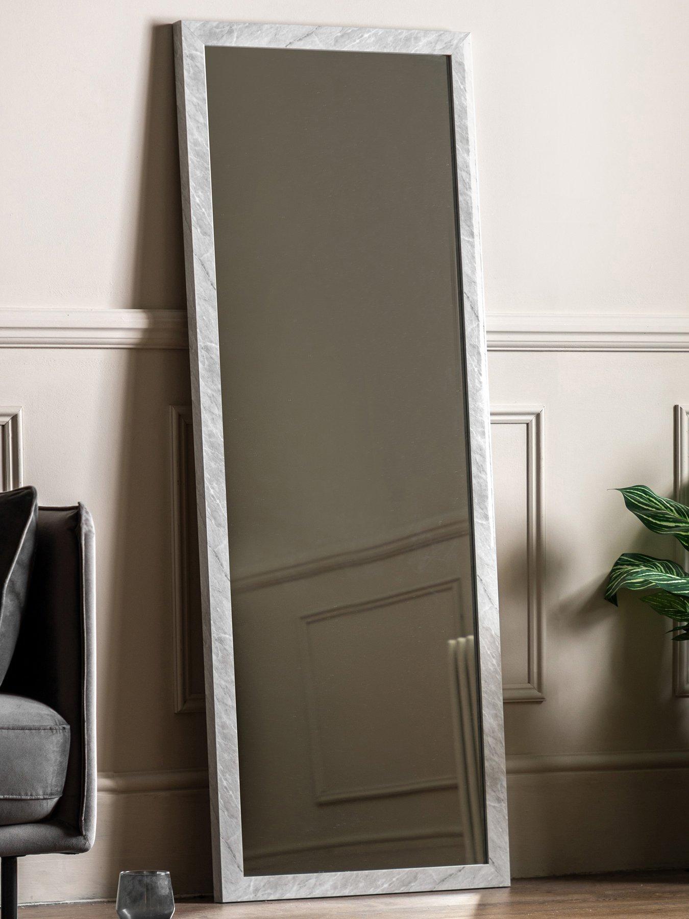 Product photograph of Gallery Romano Mirror Marbled White 570x1570mm from very.co.uk