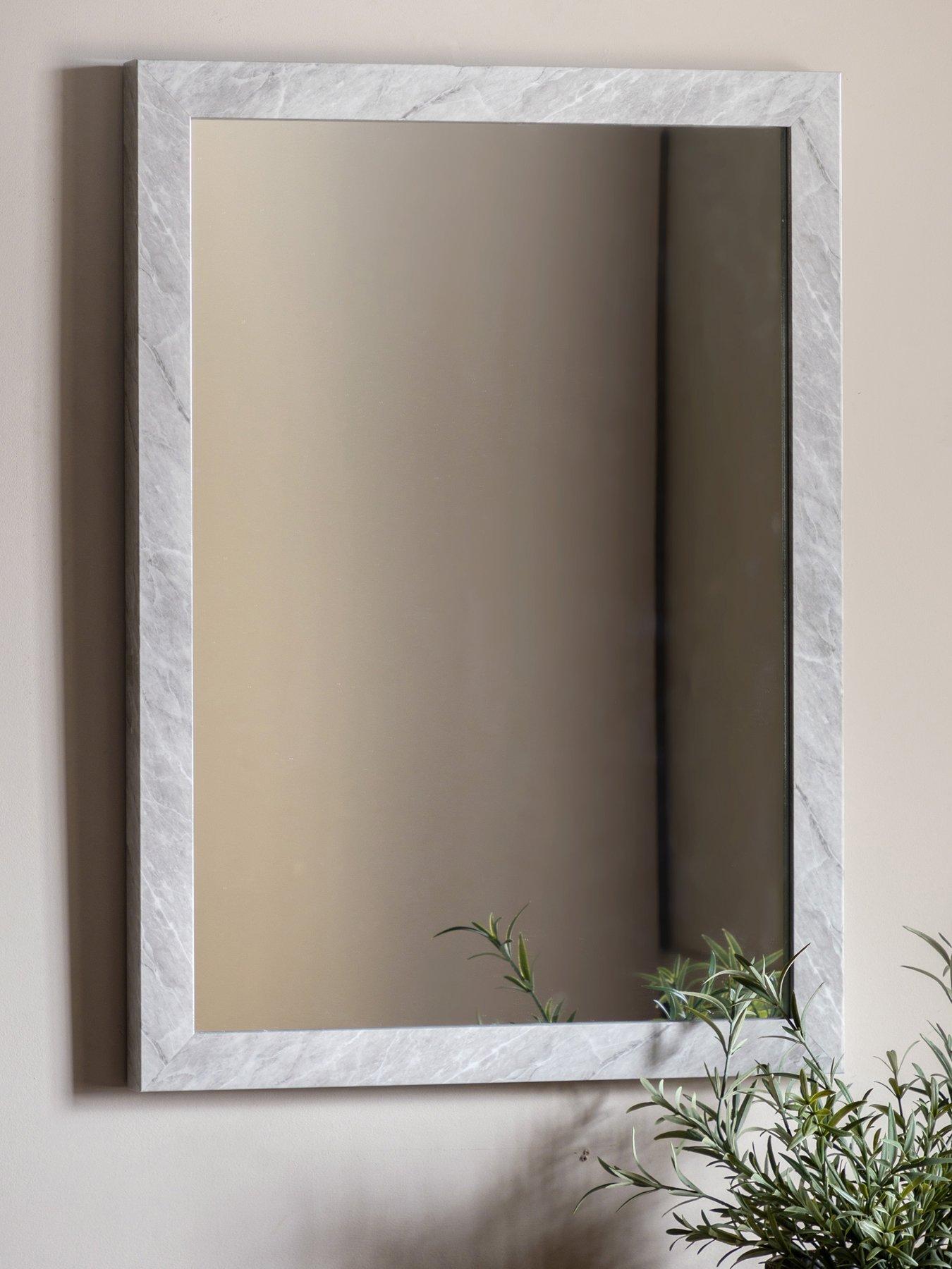 Product photograph of Gallery Romano Mirror Marbled White 570x770mm from very.co.uk