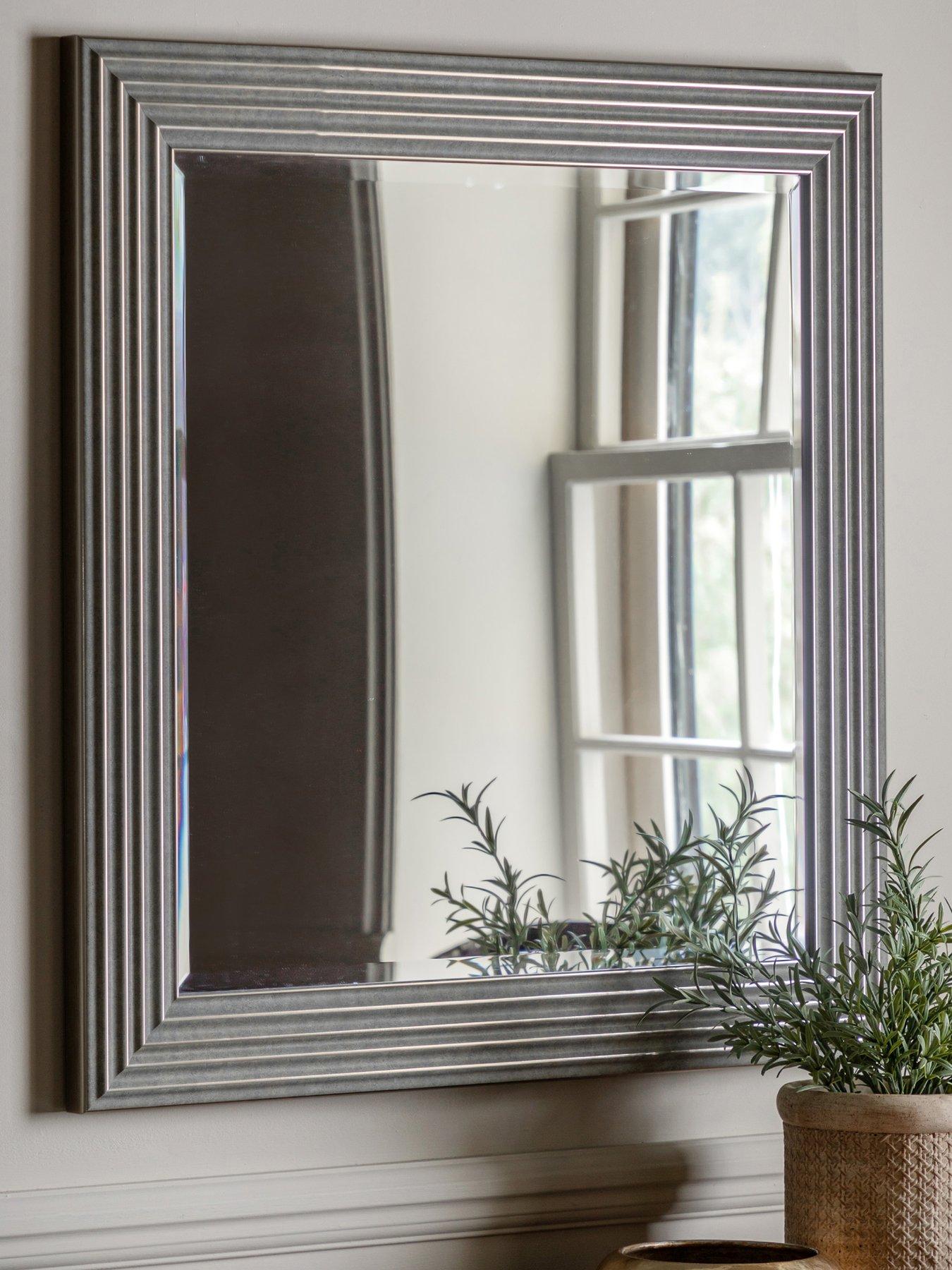 Product photograph of Gallery Whitechapel Mirror Silver Rectangle 870x870mm from very.co.uk