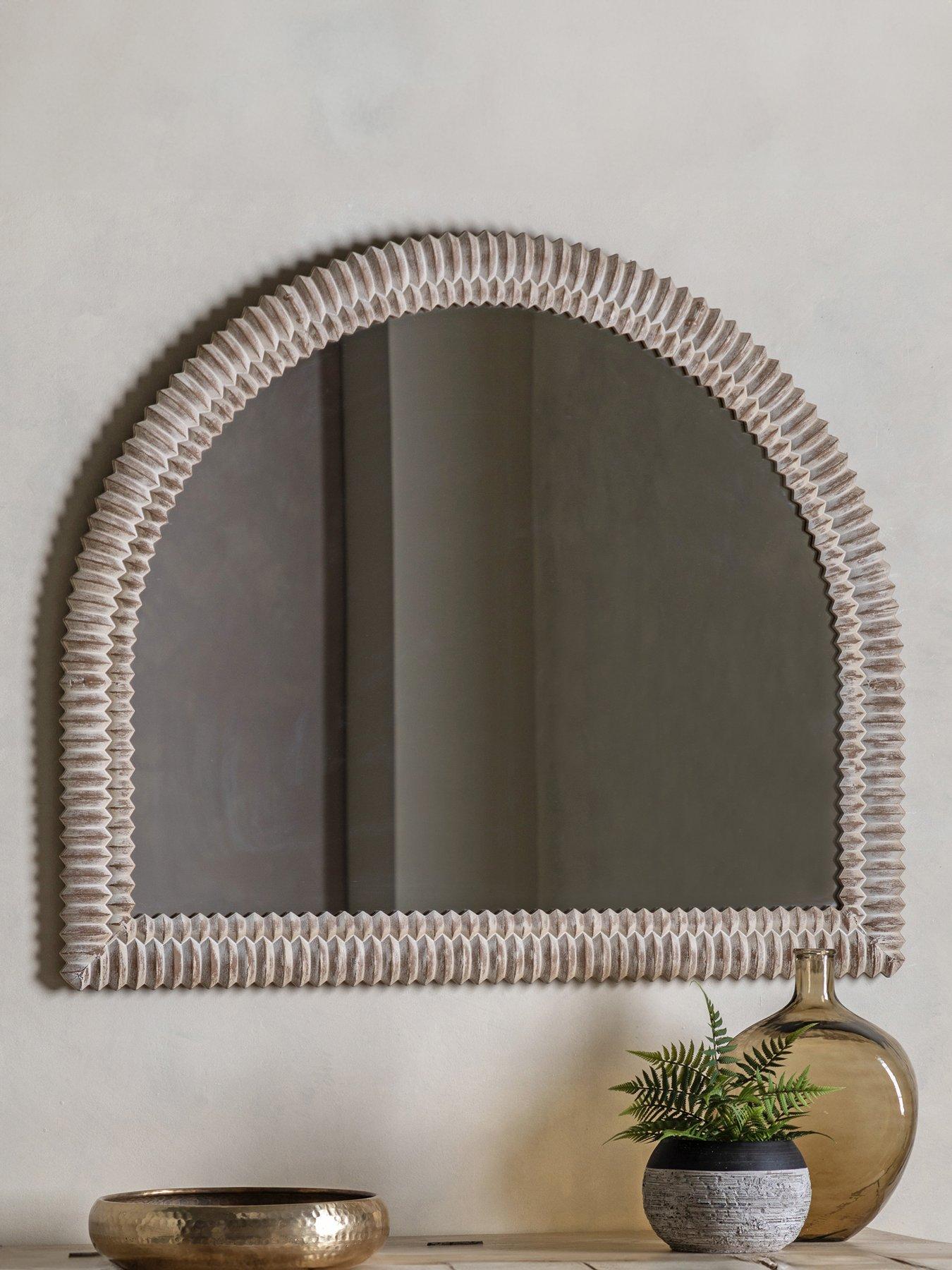 Product photograph of Gallery Pimlico Arch Mirror Distressed Cream 1200x1000mm from very.co.uk