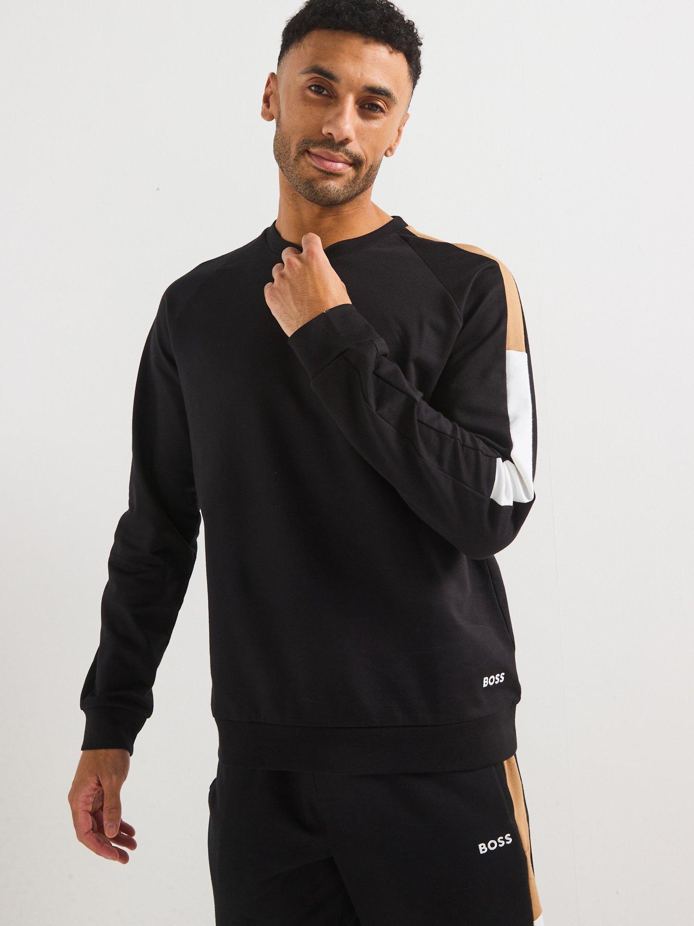 undefined Iconic Corporate Stripe Loungewear Crew Sweat-black